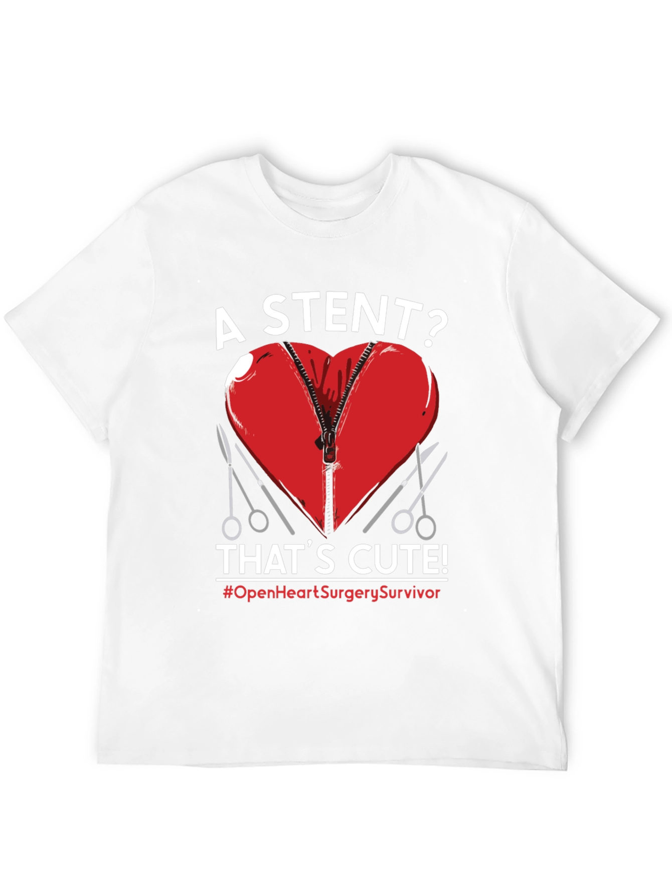 Black Open Heart Surgery Survivor Graphic Tee view 12