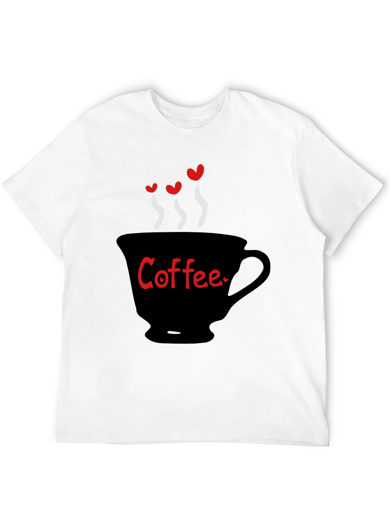 Black Coffee Lover T-Shirt - Heart Steam Design view 12