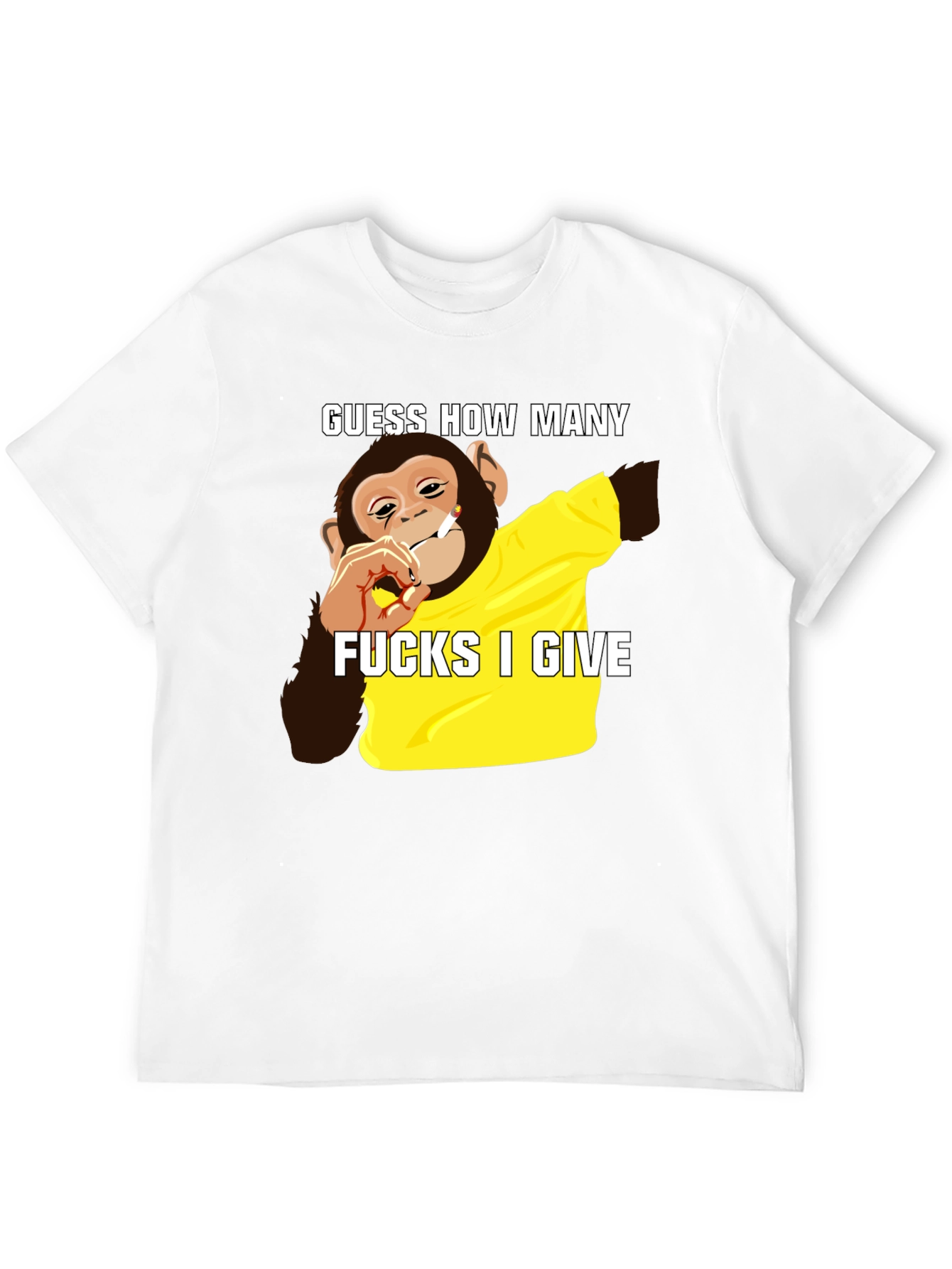 Black Guess How Many F*cks Monkey T-Shirt view 12