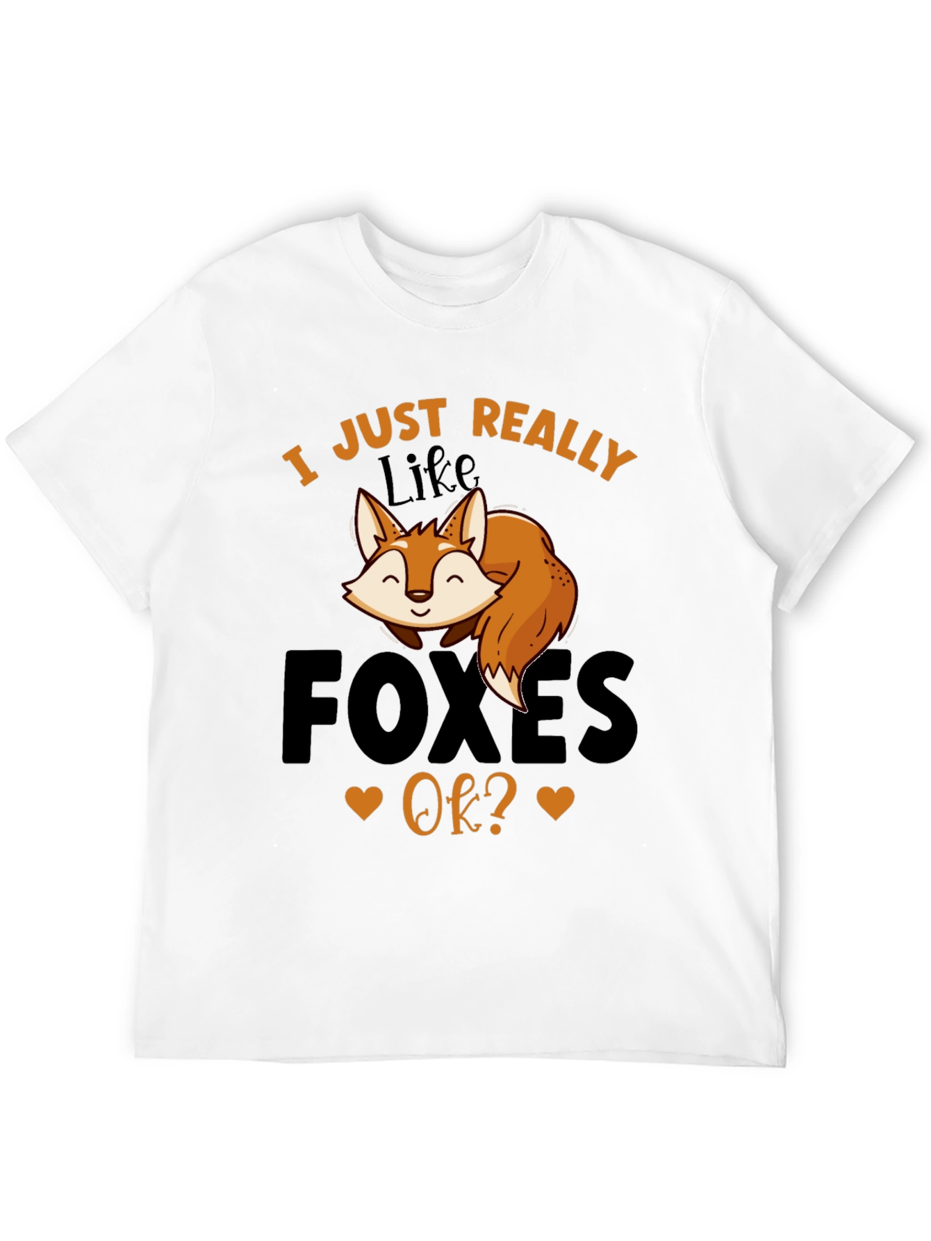 Black I Just Really Like Foxes OK? Graphic Tee view 12