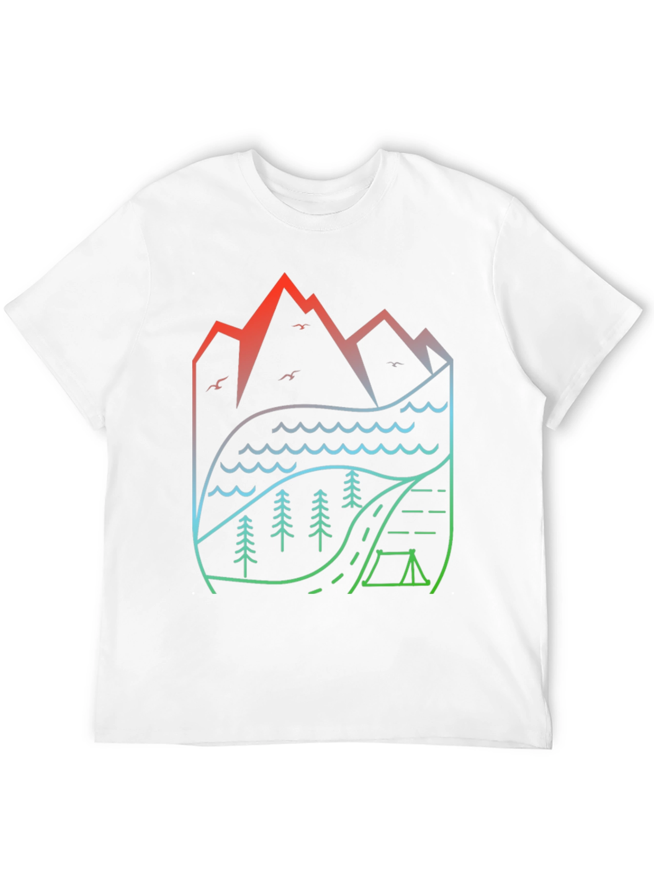 Black Nature's Embrace T-Shirt: Mountain, Lake, Camping Design view 12