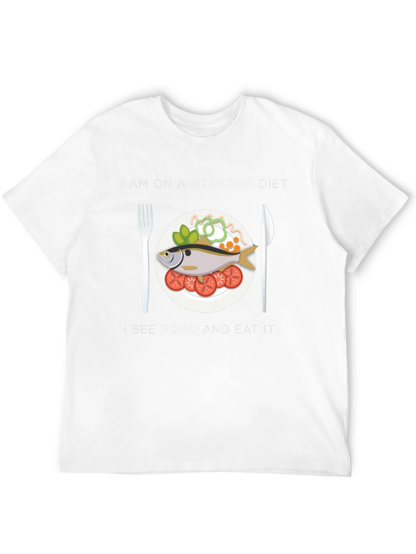 Black Seafood Diet T-Shirt - Funny Foodie Tee view 12