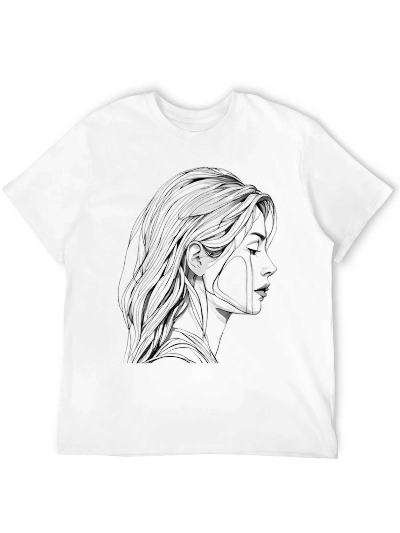 Black Abstract Woman Graphic Black T-Shirt view 12