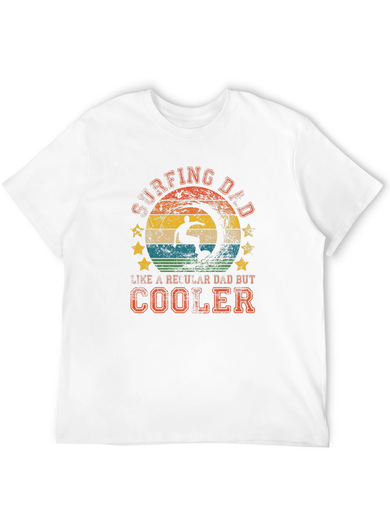 Black Surfing Dad T-Shirt - Like a Regular Dad But Cooler view 12