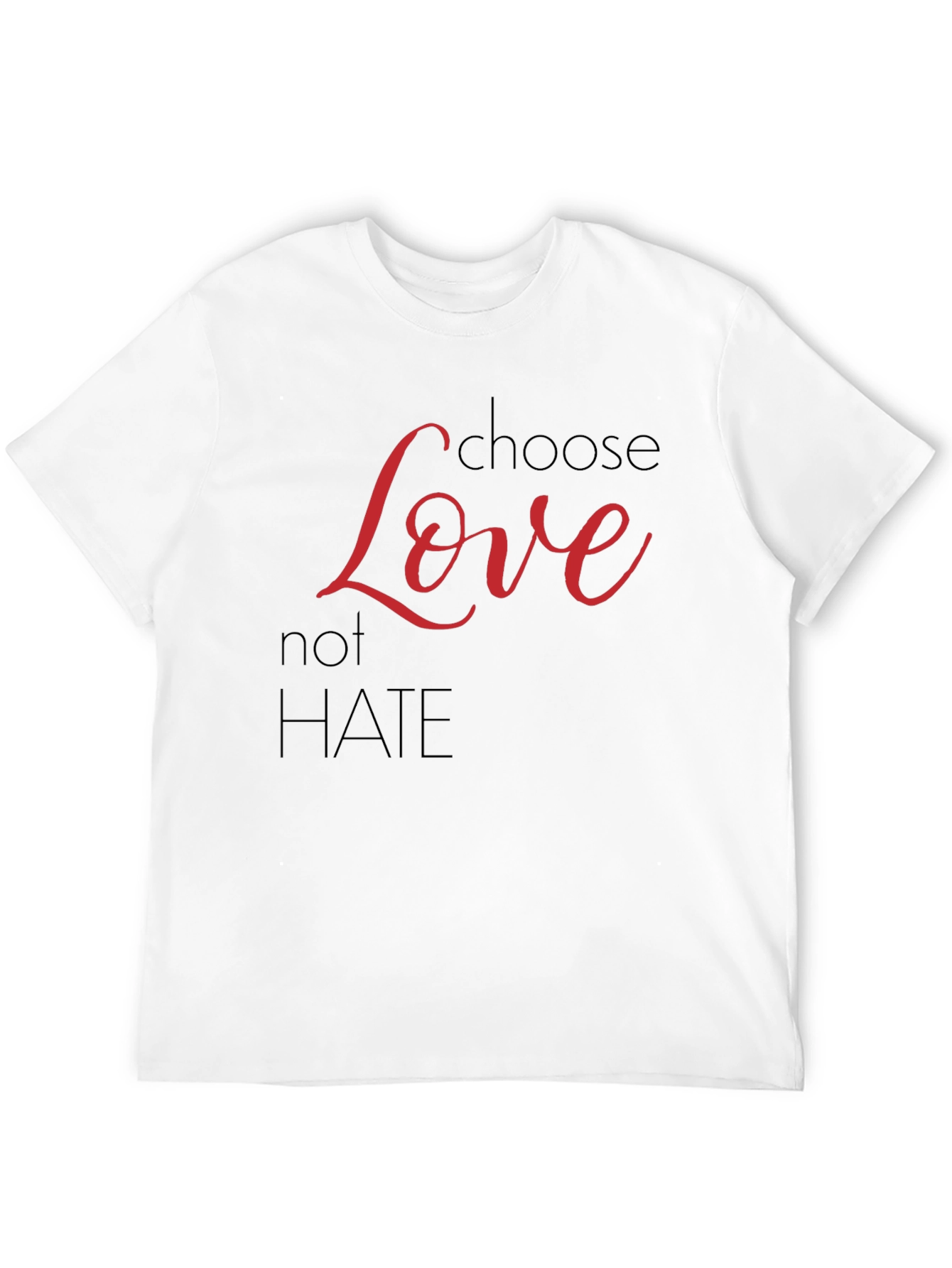 Black Choose Love Not Hate Graphic T-Shirt view 12