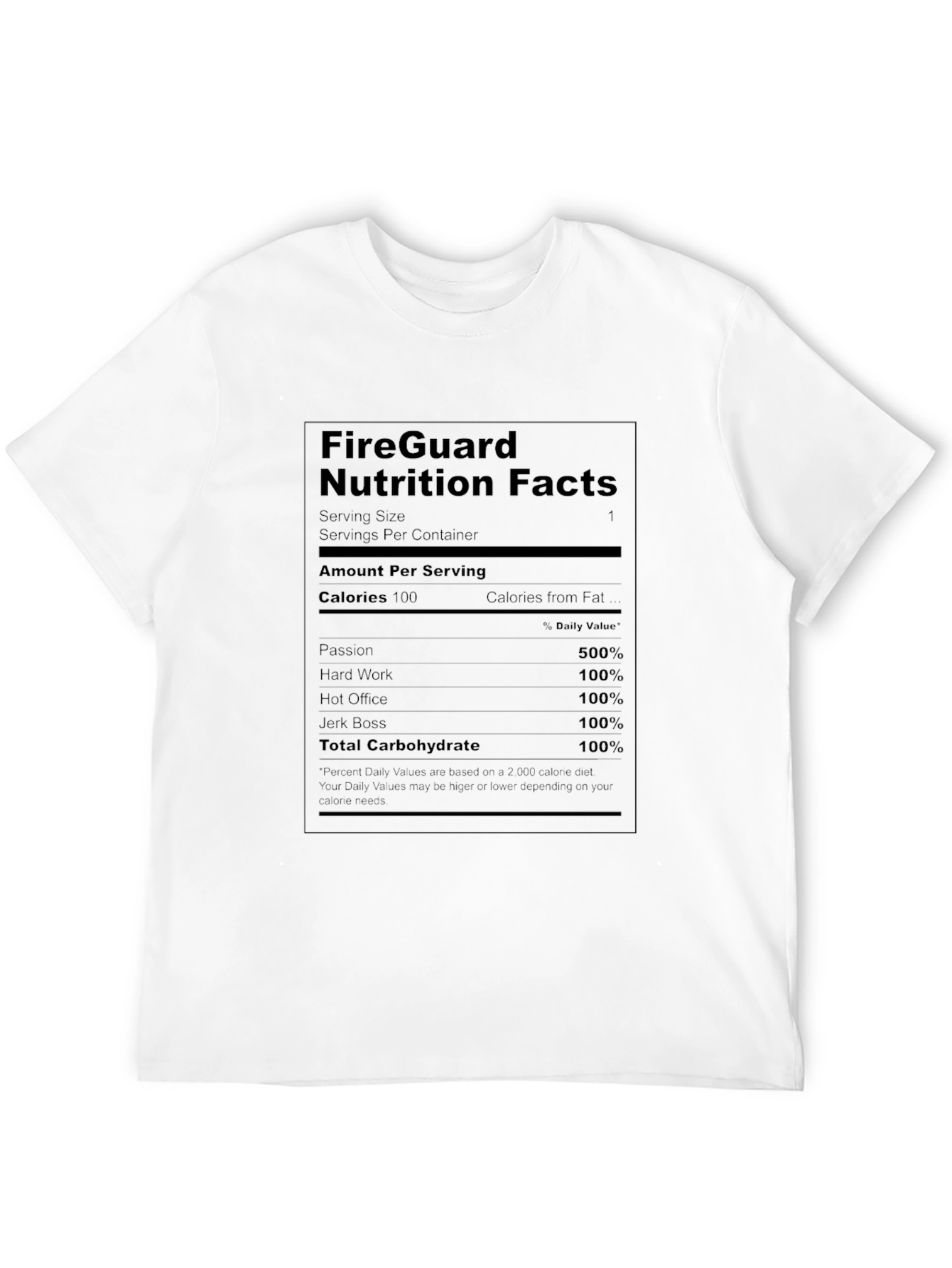 Black FireGuard Nutrition Facts Black T-Shirt view 12