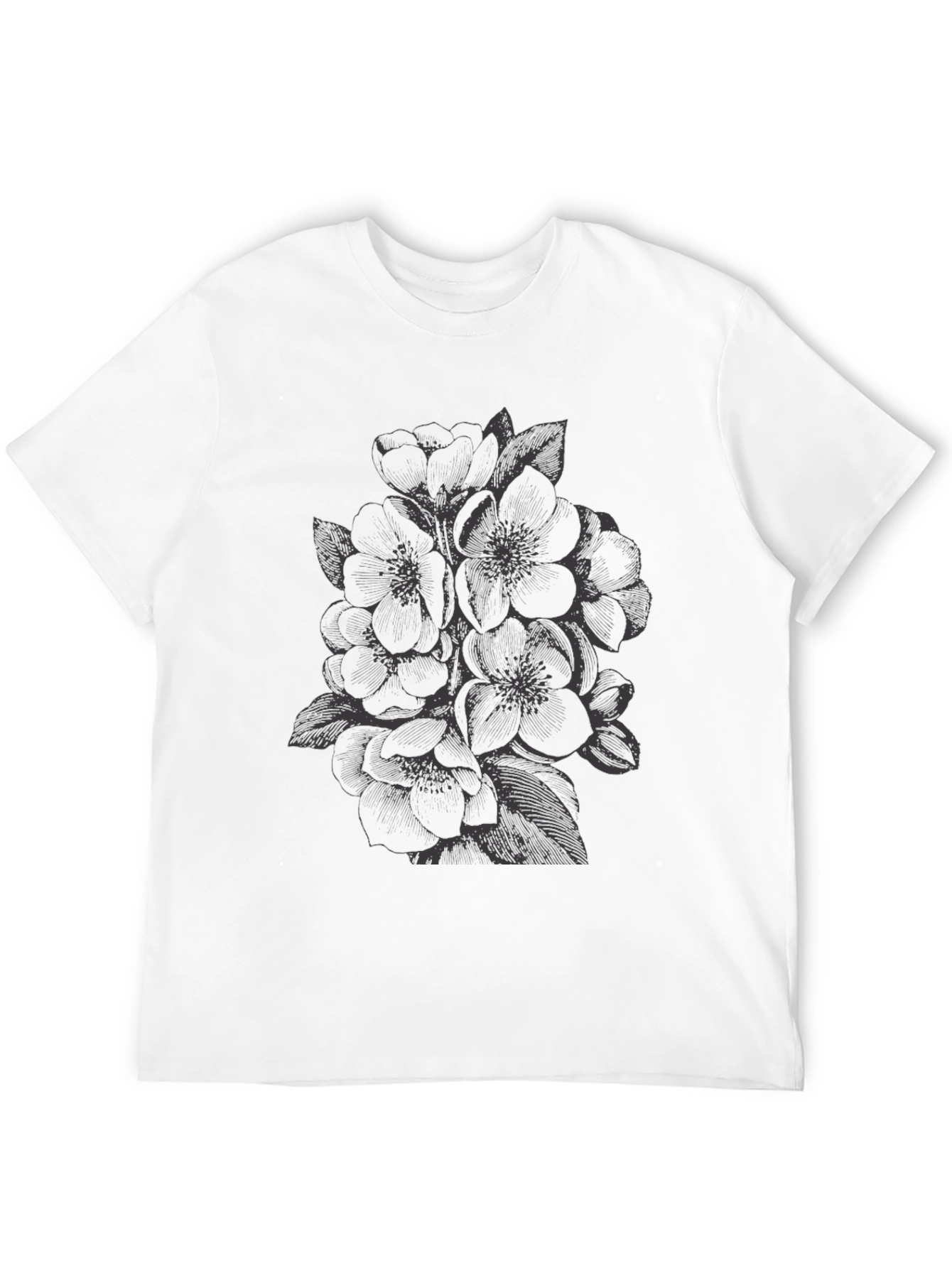 Black Floral Print Black T-Shirt view 12