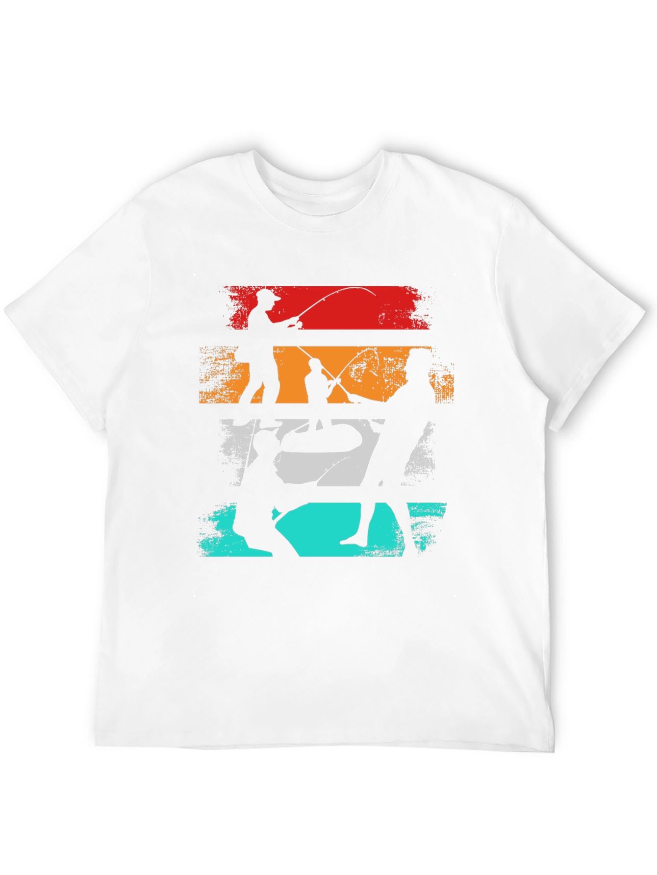 Black Retro Fishing T-Shirt - Angler's Silhouette Tee view 12