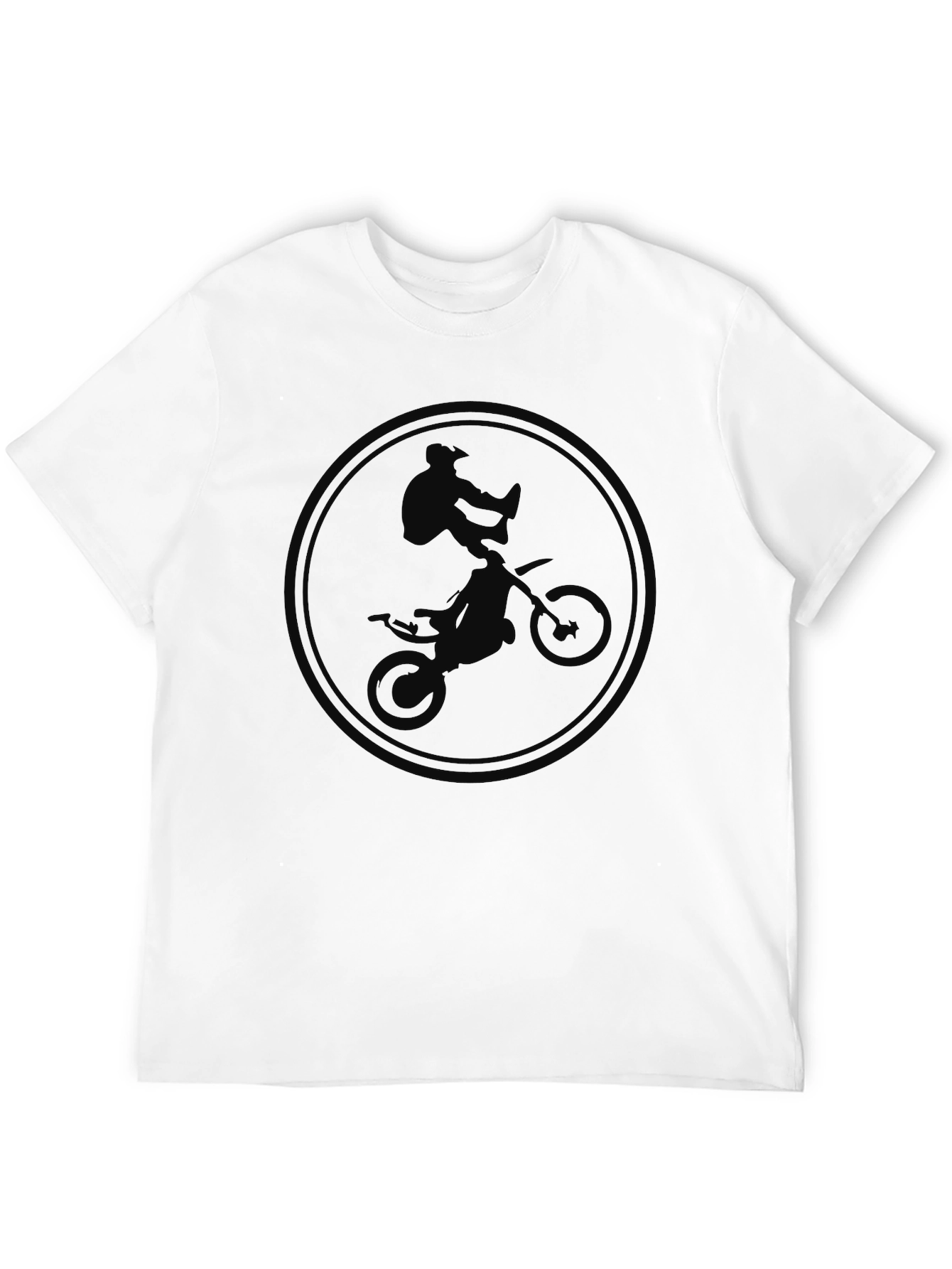 Black Motocross Rider Graphic Tee - Black Cotton view 12