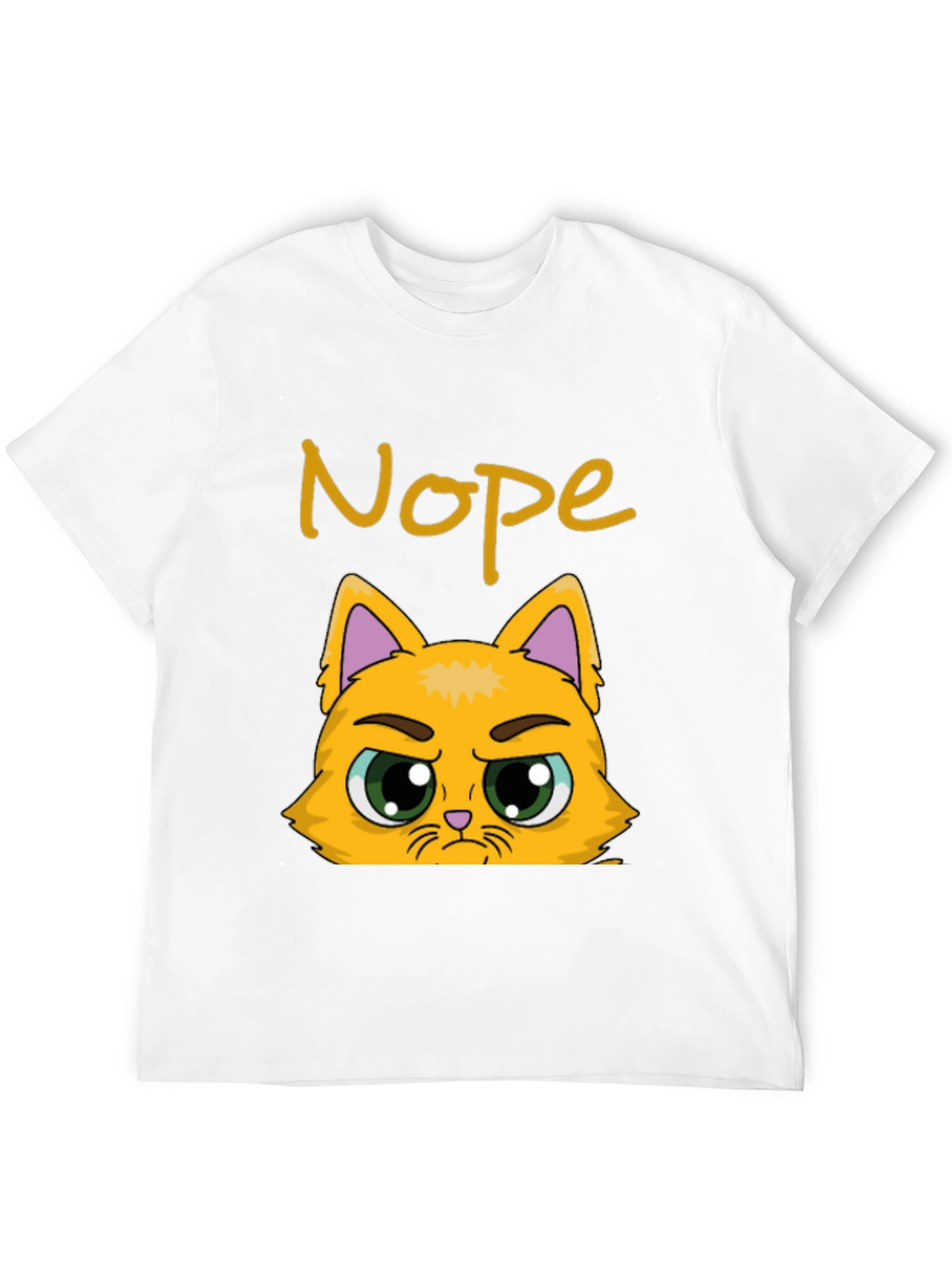 Black Nope Cat Graphic T-Shirt - Funny Grumpy Kitten Tee view 12