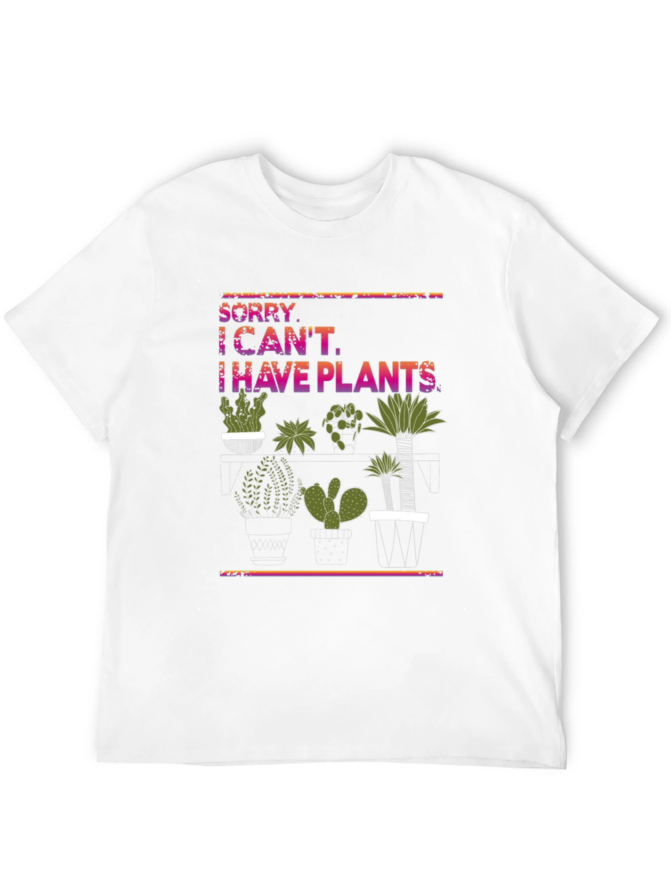 Black Plant Lover T-Shirt - Sorry I Can't, I Have Plants! view 12