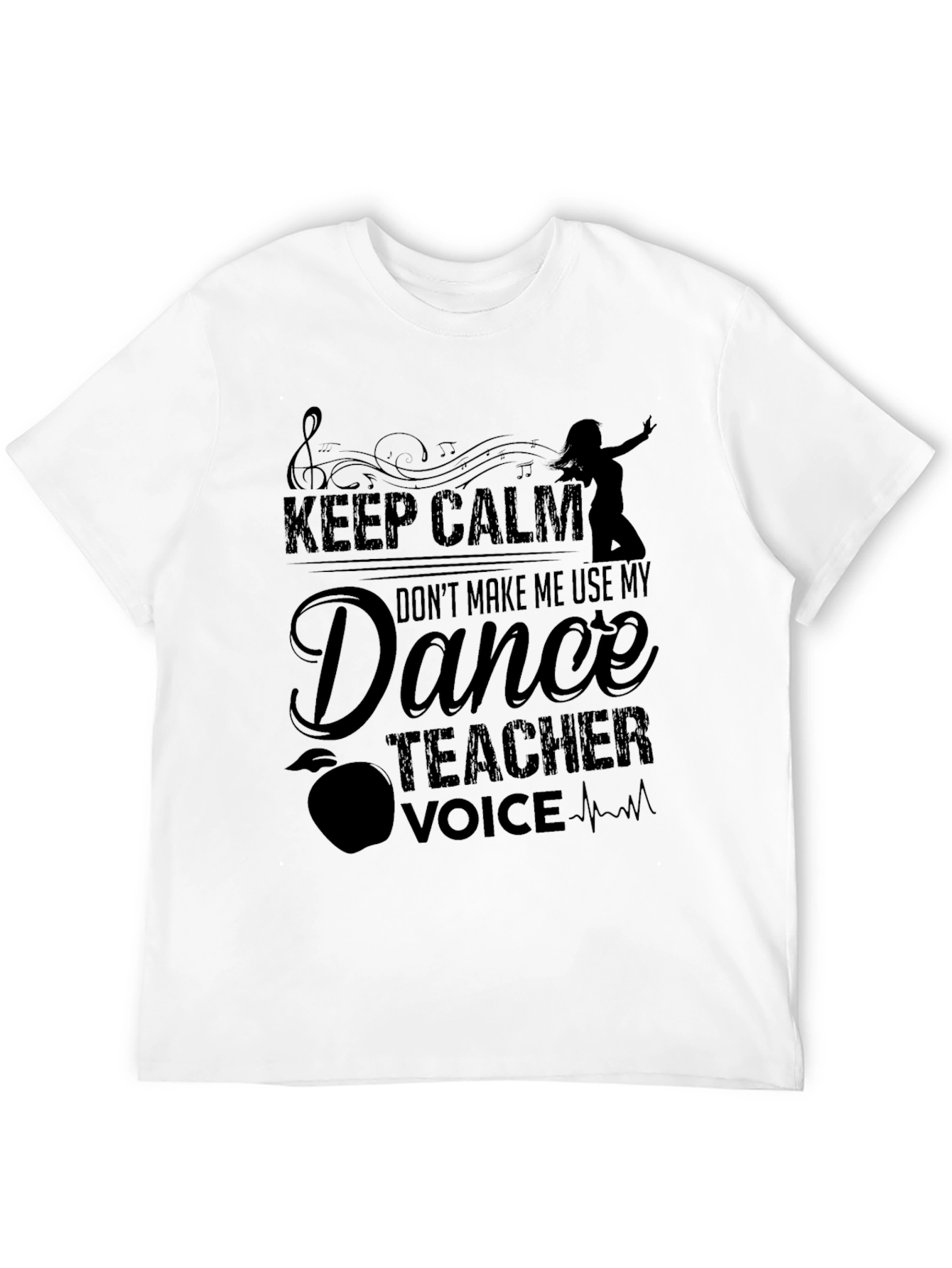 Black Dance Teacher Graphic T-Shirt - Keep Calm Design view 12