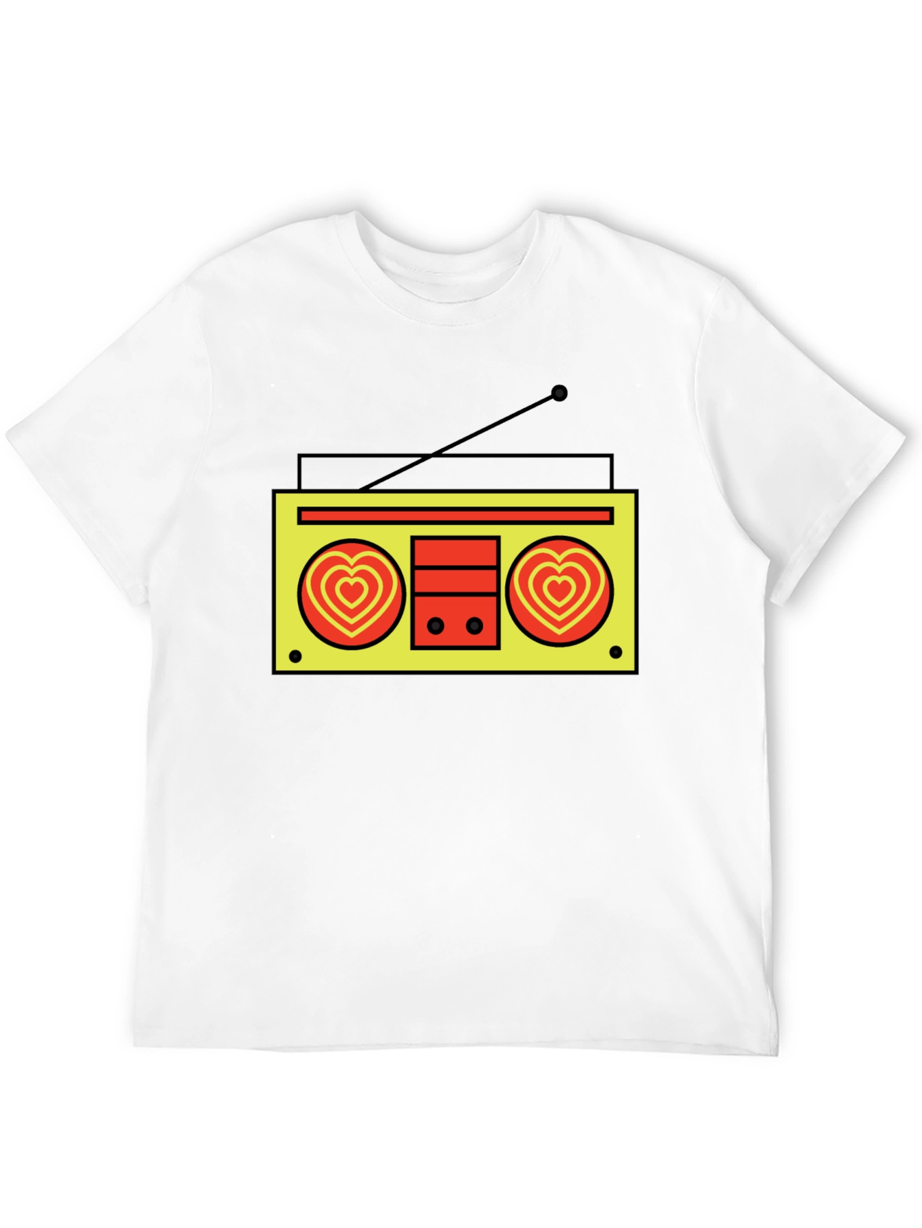 Black Retro Radio Heart T-Shirt - Black view 12