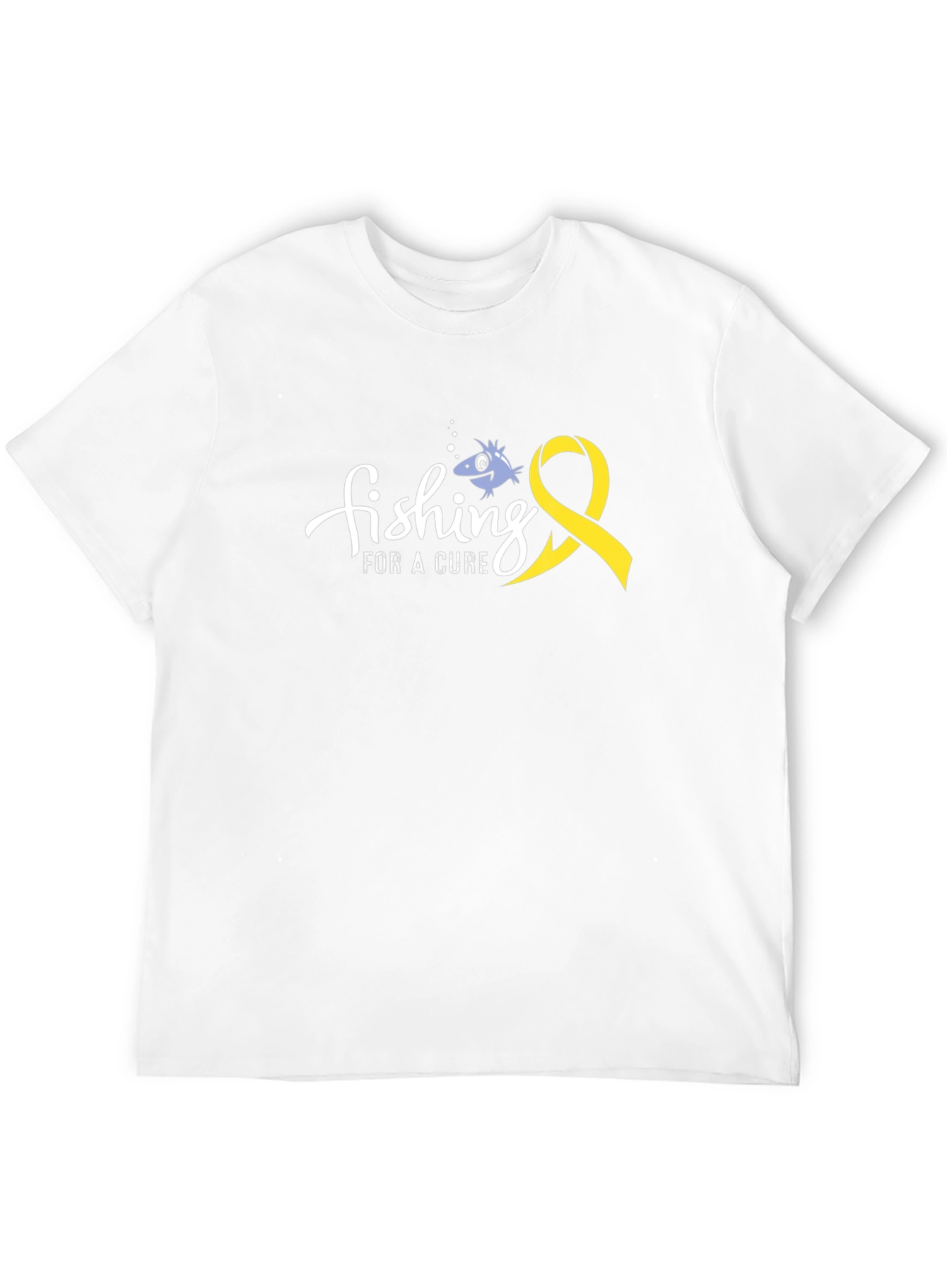 Black Fishing for a Cure T-Shirt - Childhood Cancer Awareness view 12