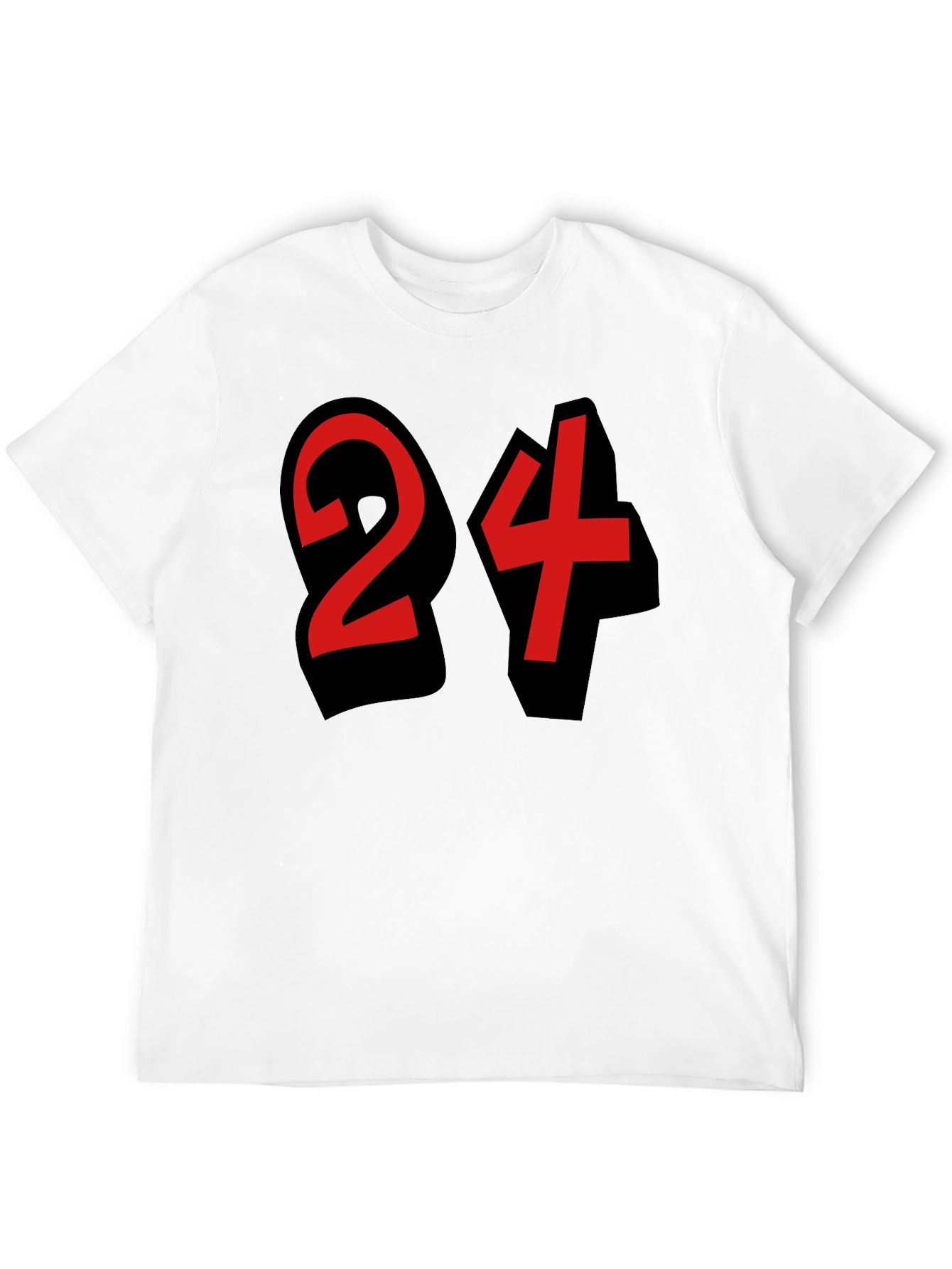 Black Bold Number 24 Graphic Tee - Black Cotton Blend view 12