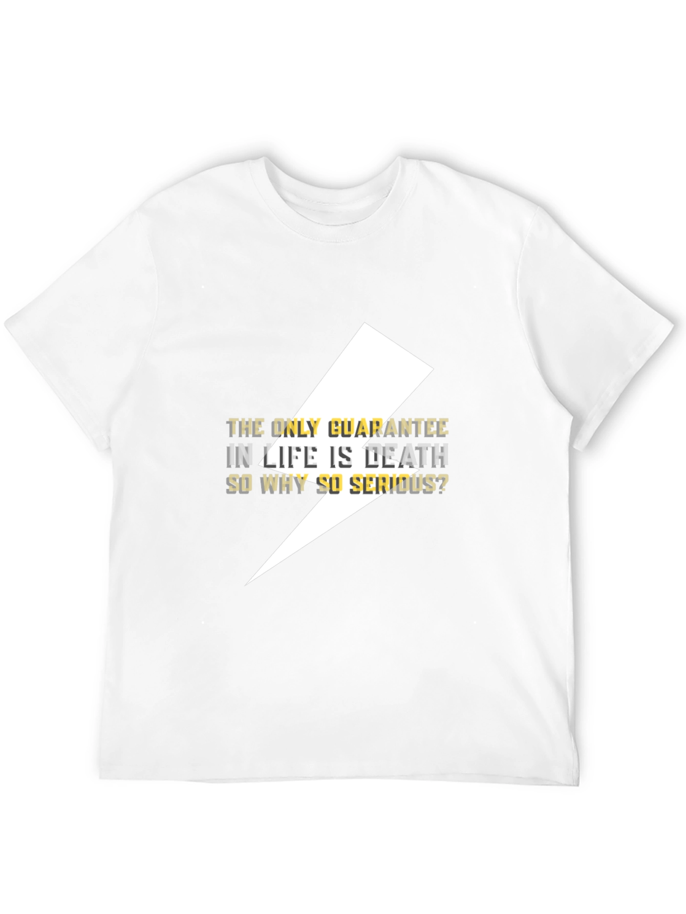 Black Edgy Graphic Tee - "The Only Guarantee is Death" Black T-Shirt view 12