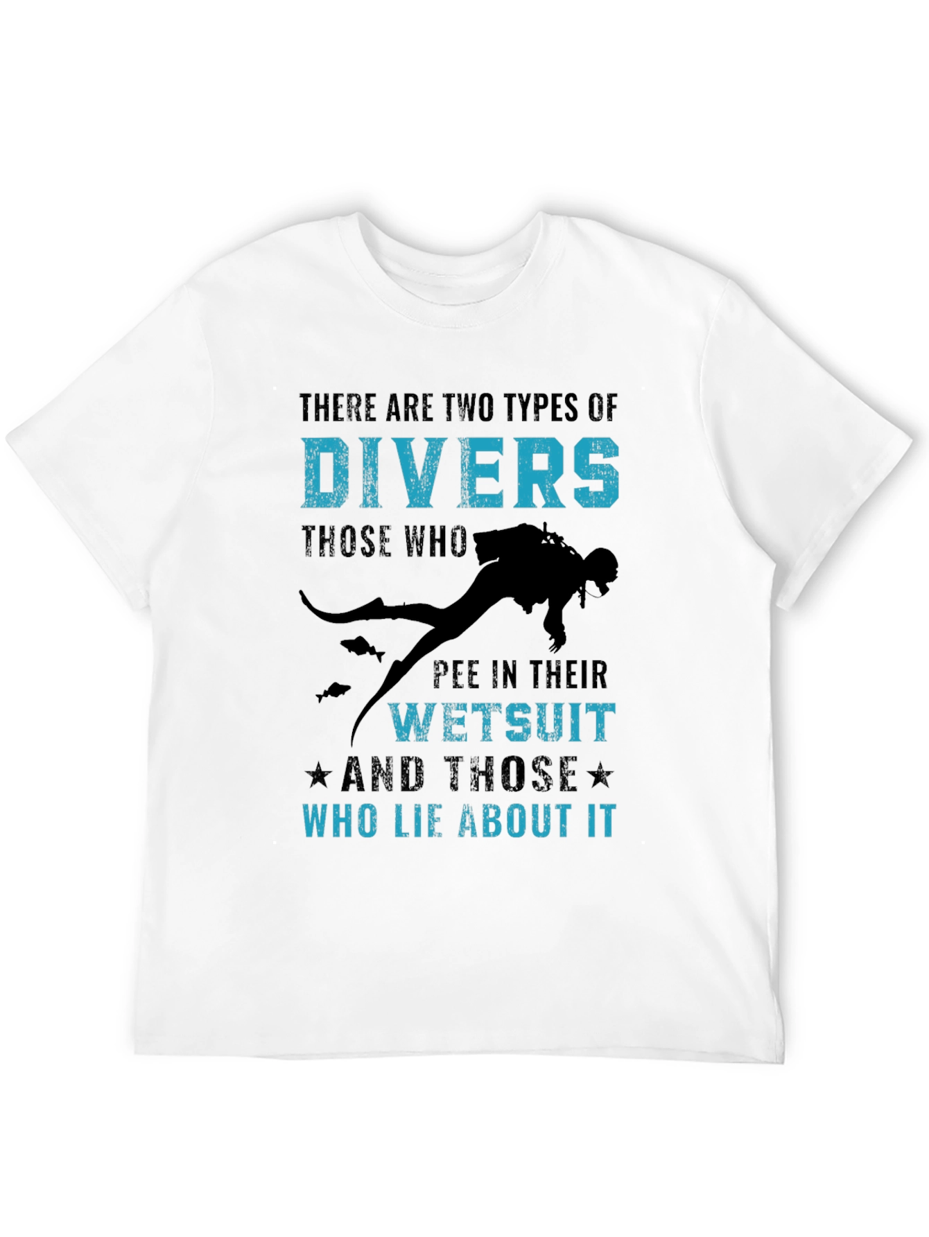 Black Funny Diver T-Shirt - Two Types of Divers view 12