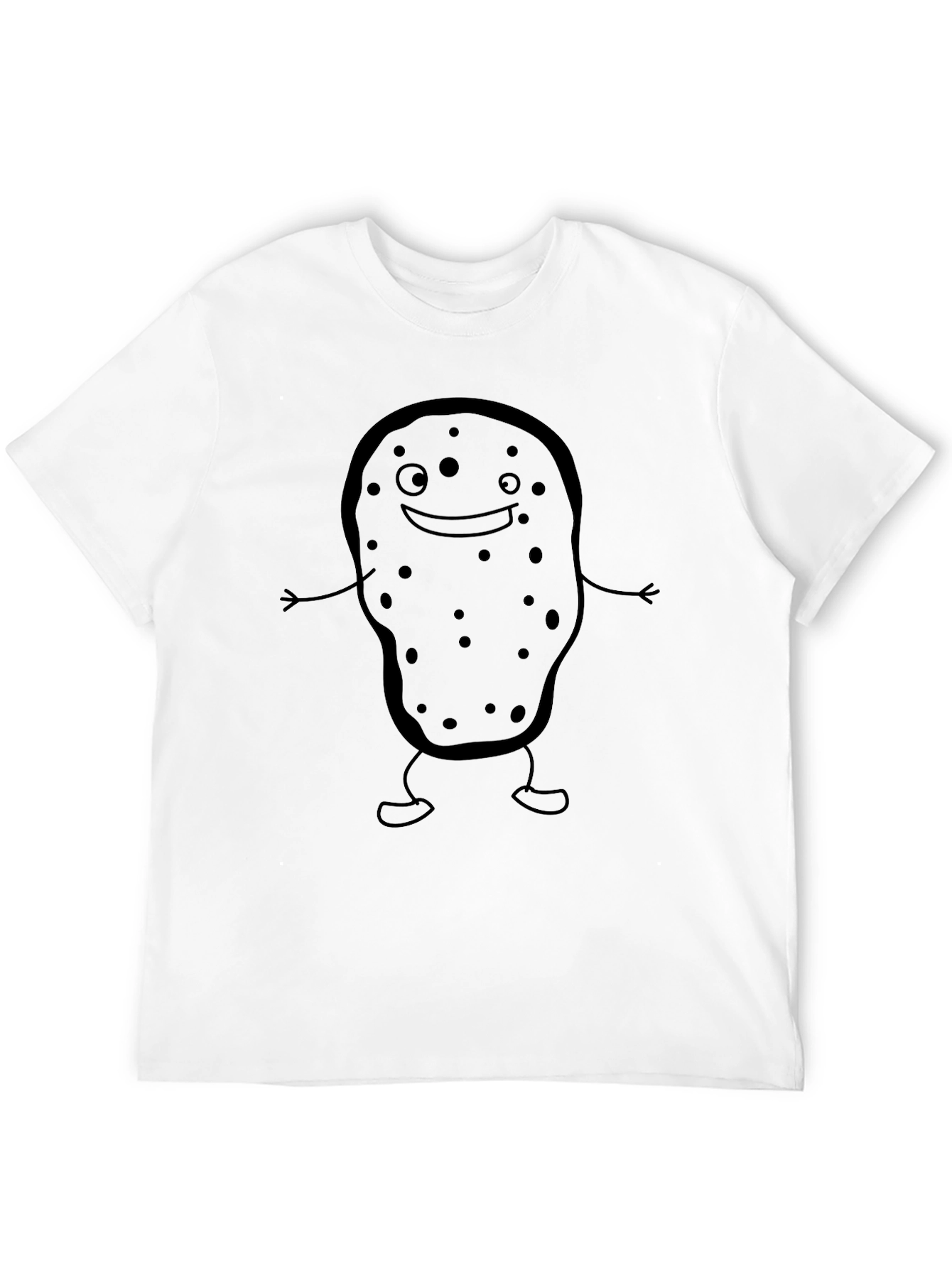 Black Funny Potato Graphic Tee - Unisex Black T-Shirt view 12
