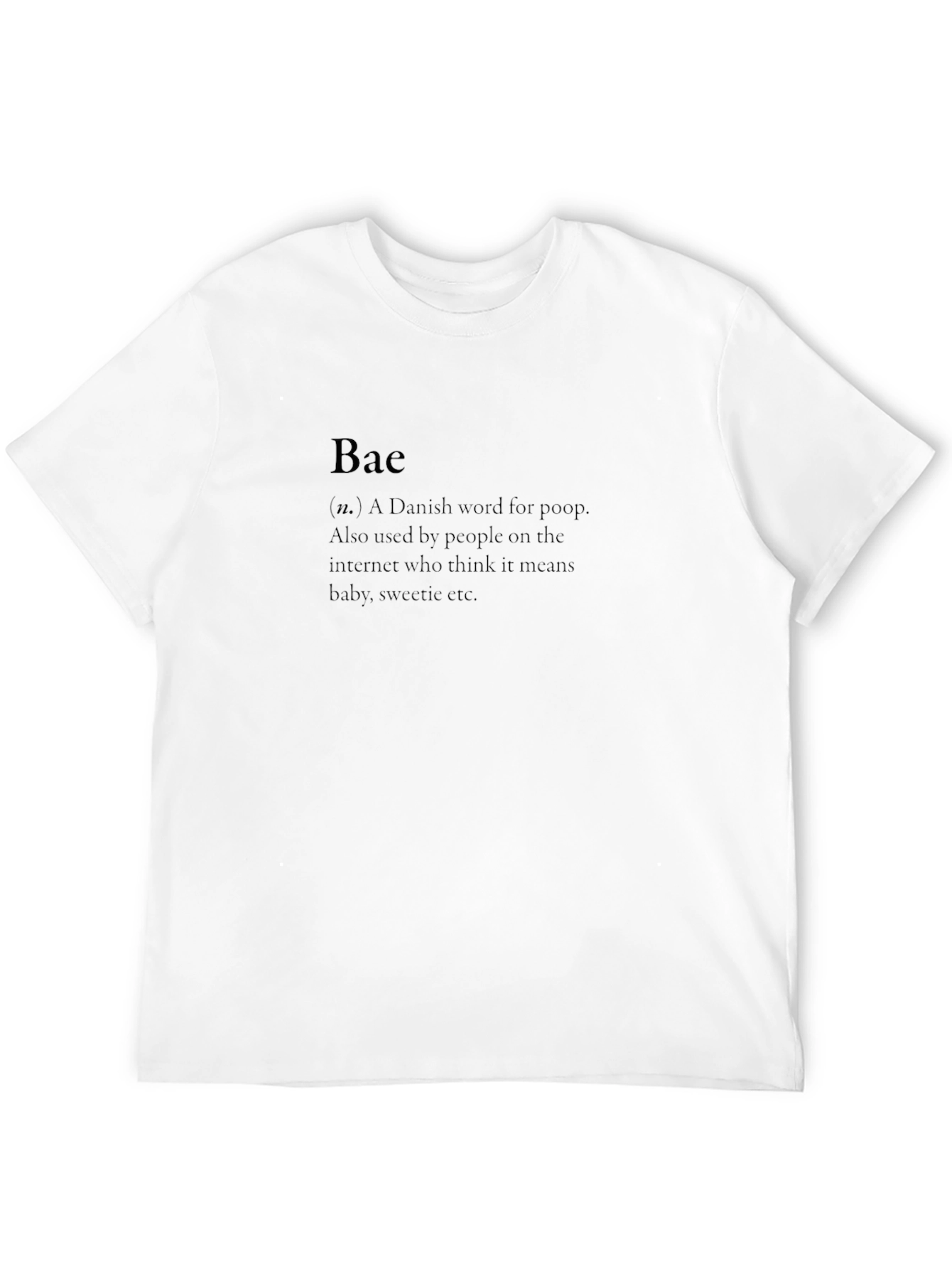 Black Humorous 'Bae' Definition Black T-Shirt view 12
