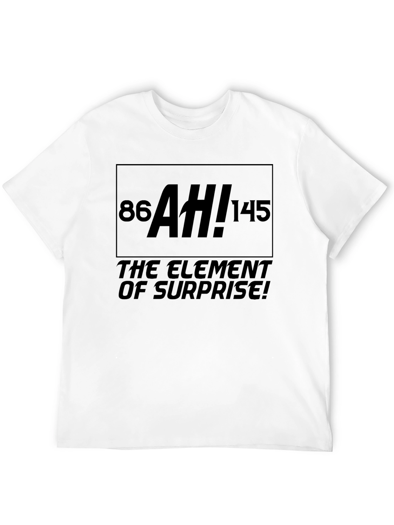 Black Element of Surprise T-Shirt - Periodic Table AH! Funny Novelty Tee view 12