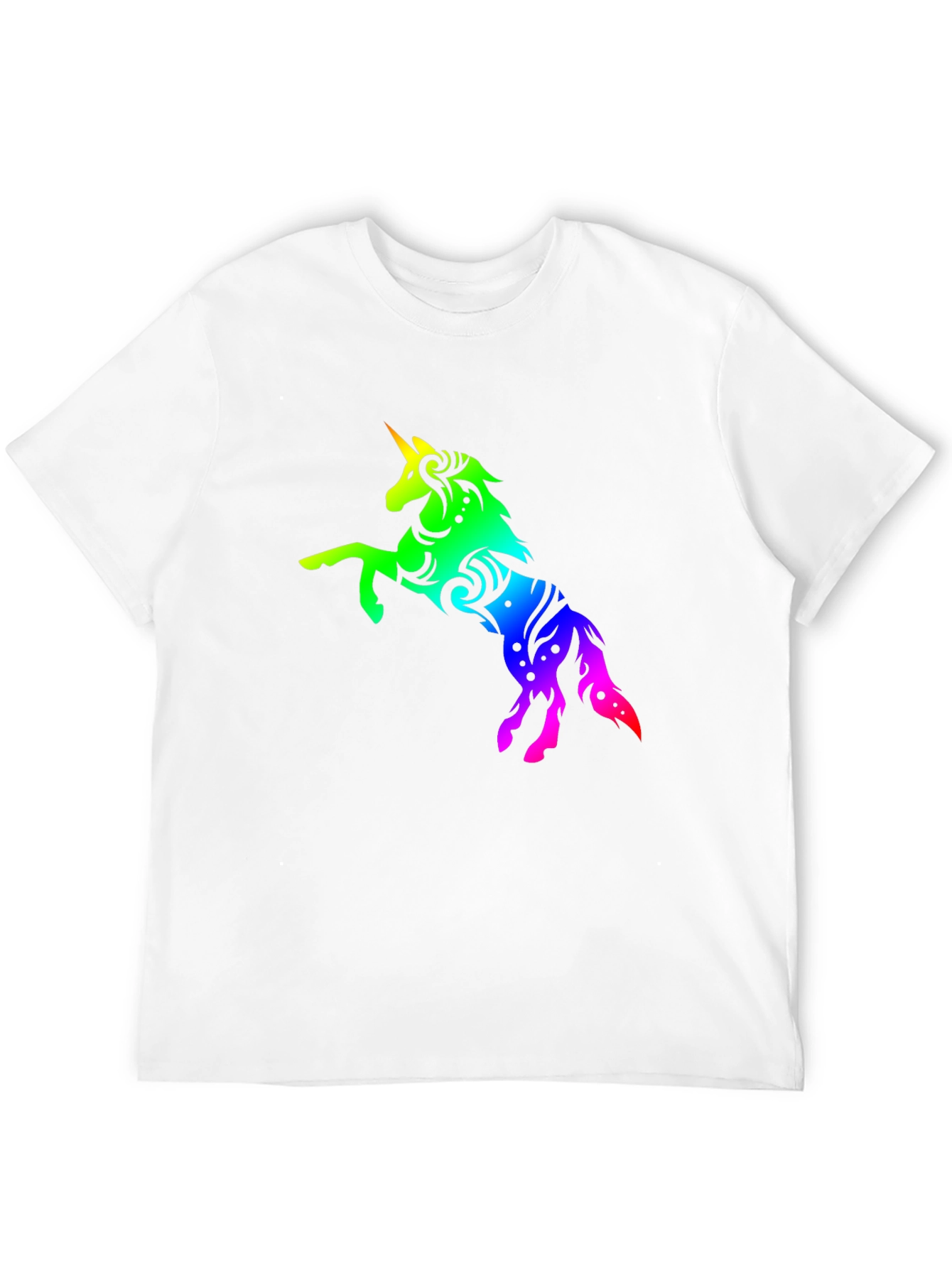 Black Rainbow Unicorn Graphic Tee - Stylish Black T-Shirt view 12