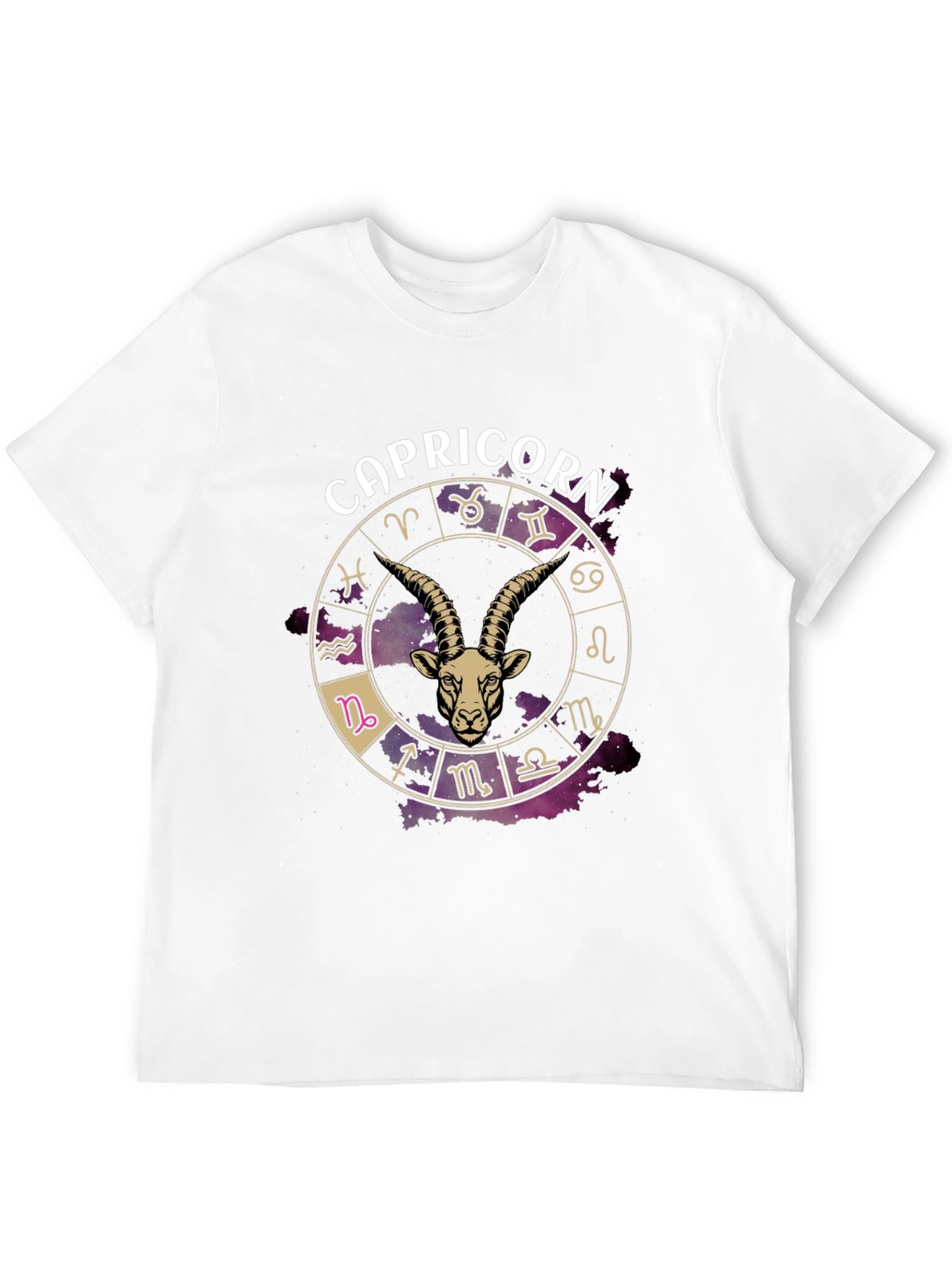 Black Capricorn Zodiac Graphic T-Shirt - Black view 12