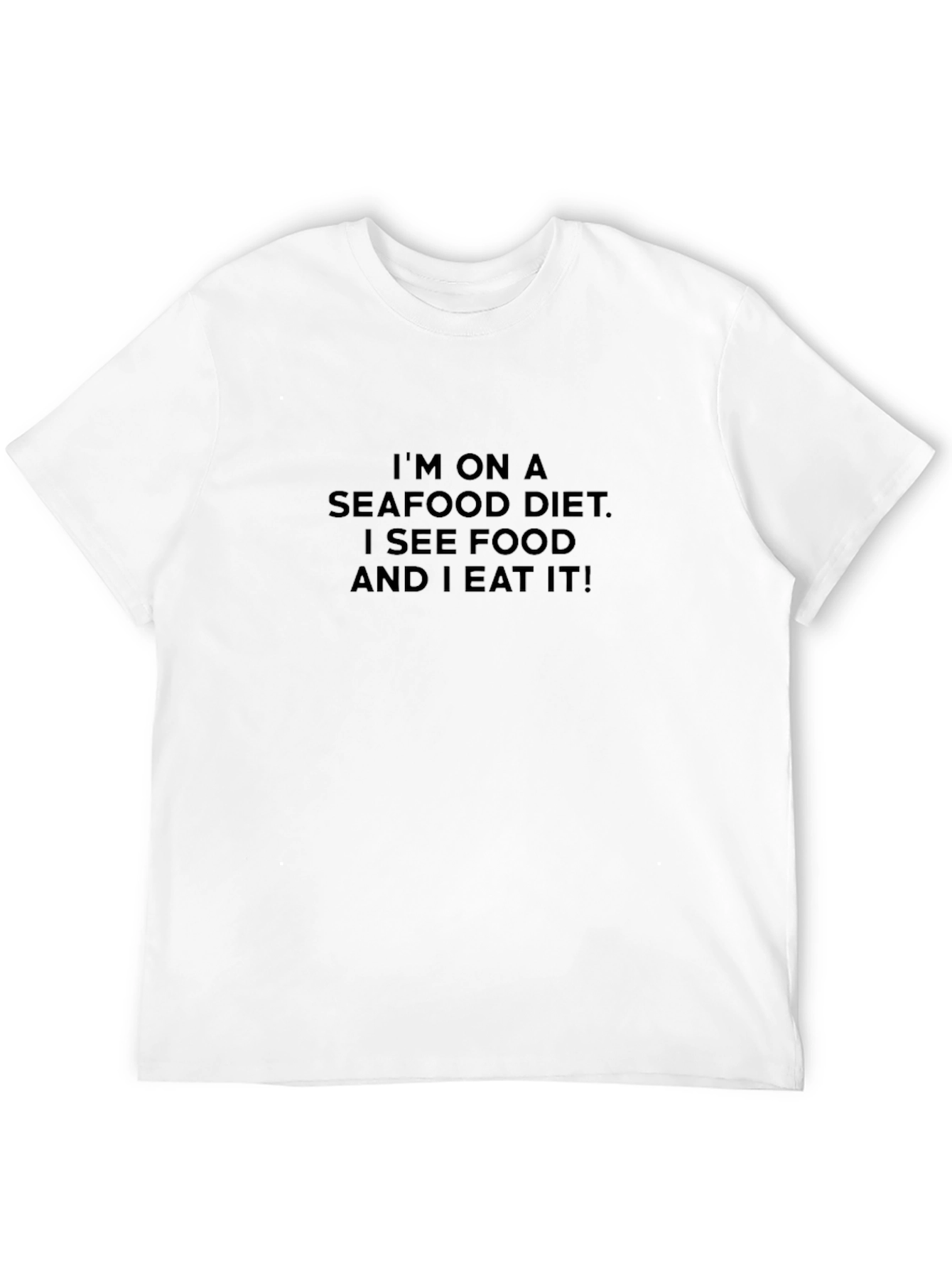Black Seafood Diet T-Shirt - Funny Slogan Tee view 12
