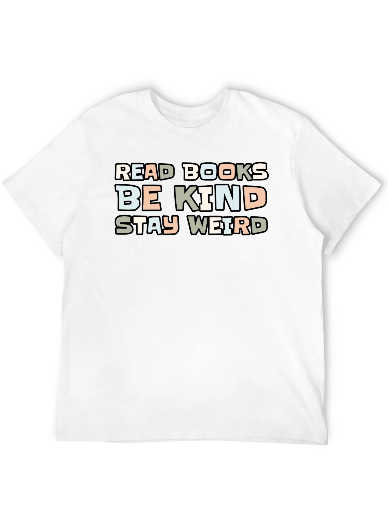 Black Read Books Be Kind Stay Weird Graphic T-Shirt view 12