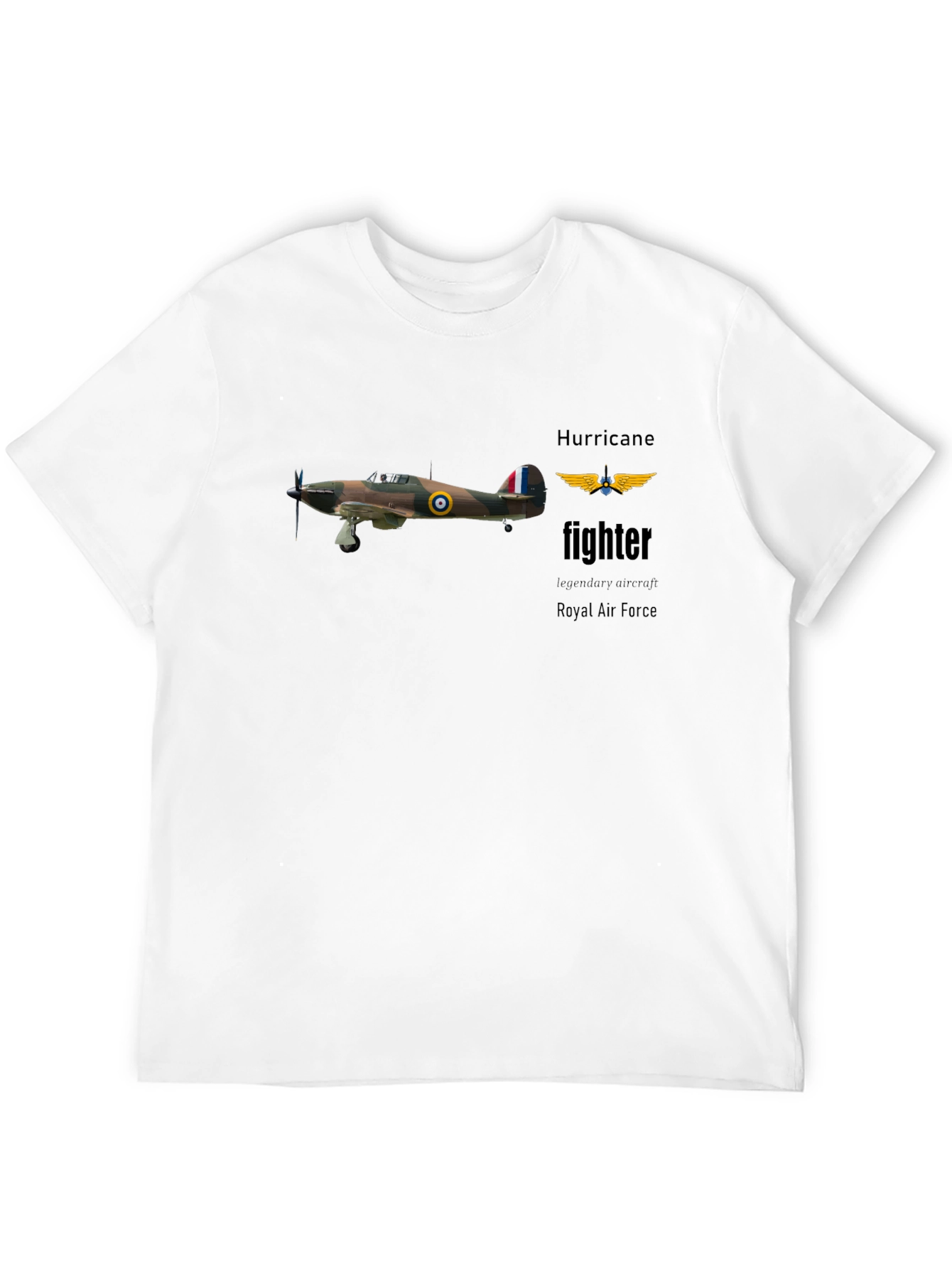 Black Hurricane Fighter T-Shirt - Royal Air Force view 12
