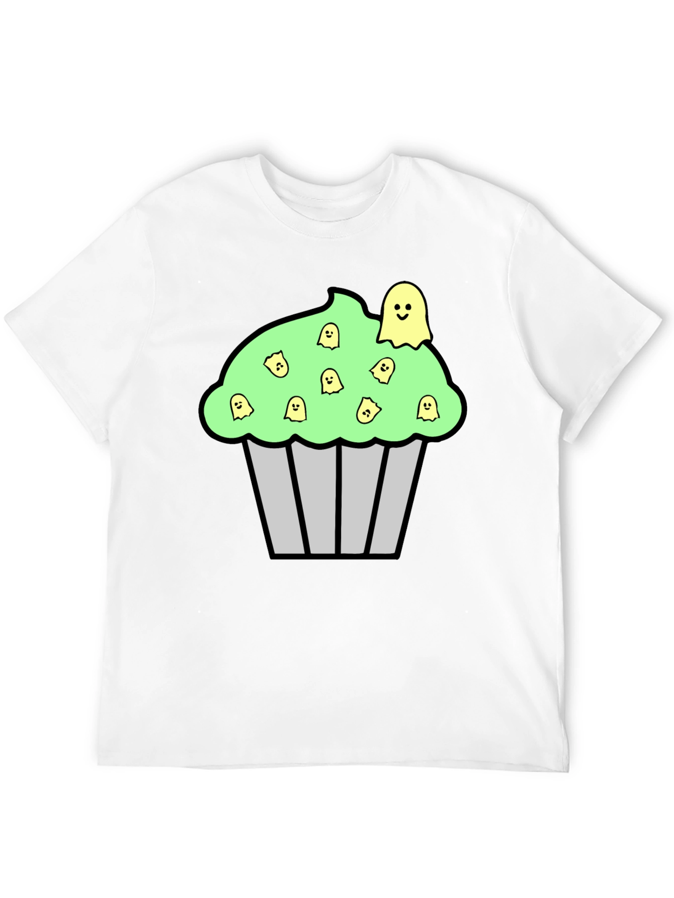 Black Spooky Cupcake Graphic Tee - Halloween T-Shirt view 12