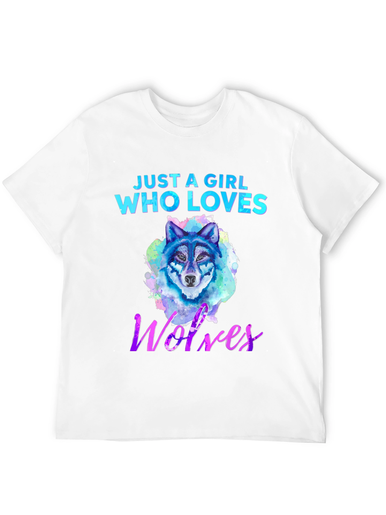 Black Girl Who Loves Wolves Graphic T-Shirt view 12