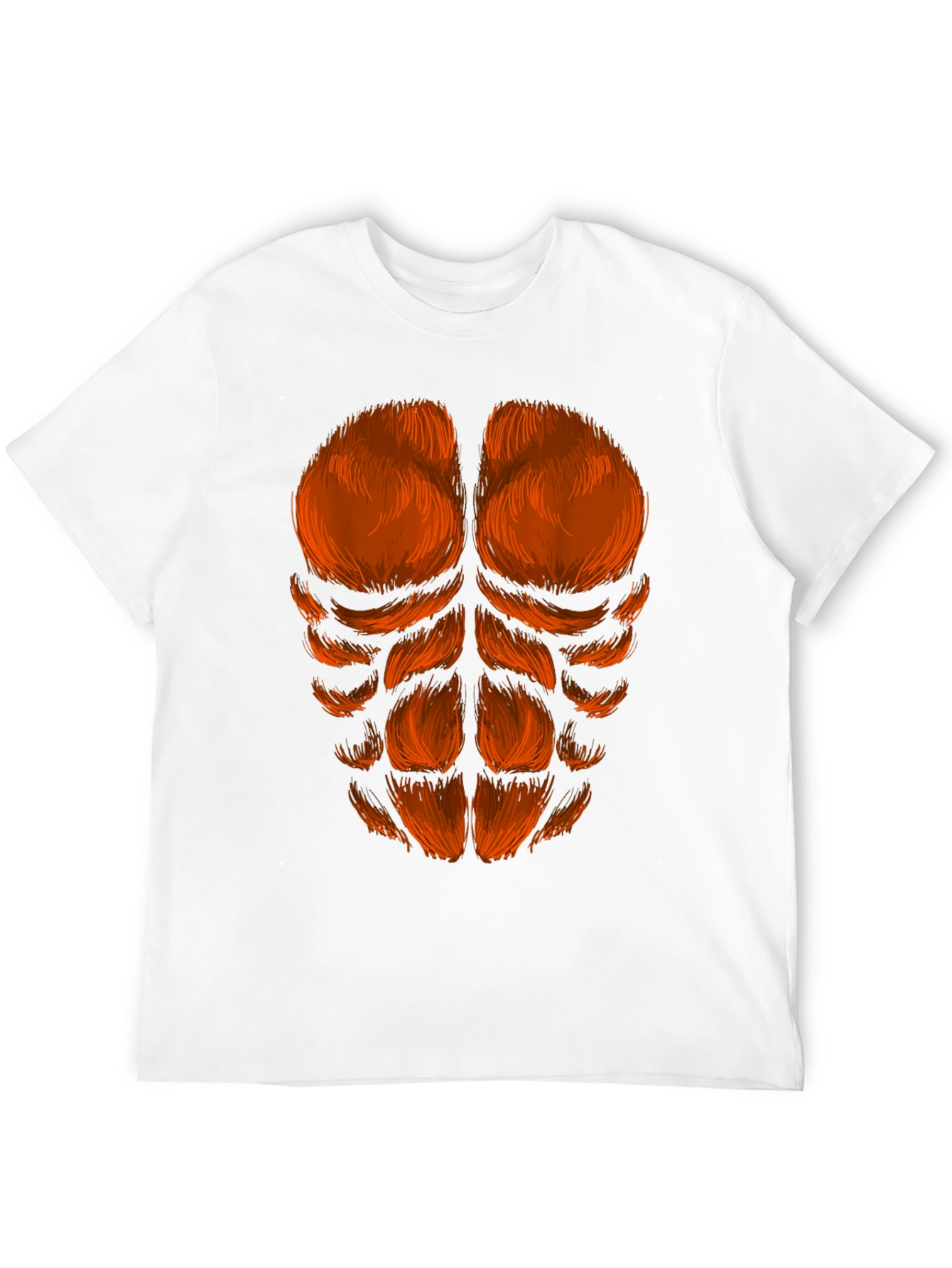 Black Funny Hairy Chest Abs T-Shirt - Black view 12