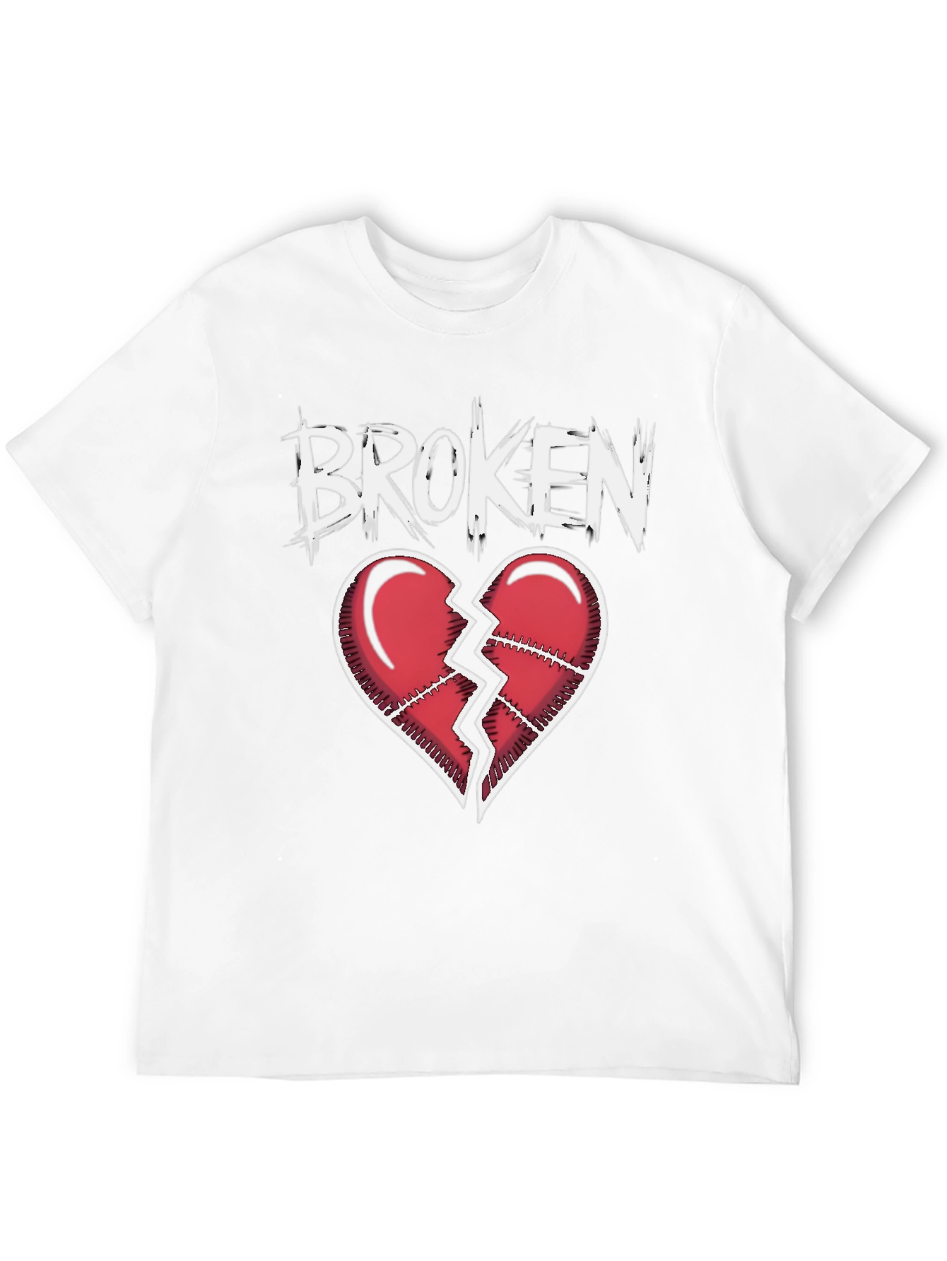 Black Broken Heart Graphic T-Shirt - Black view 12