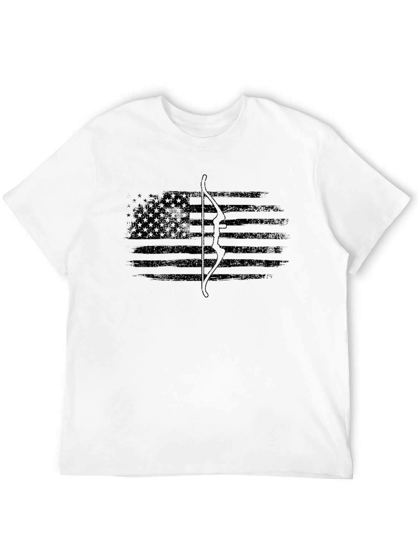 Black American Flag Bow Hunter Graphic Tee view 12
