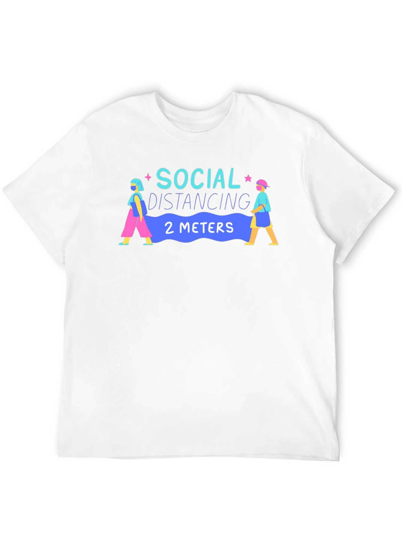 Black Social Distancing 2 Meters T-Shirt - Novelty Graphic Tee view 12