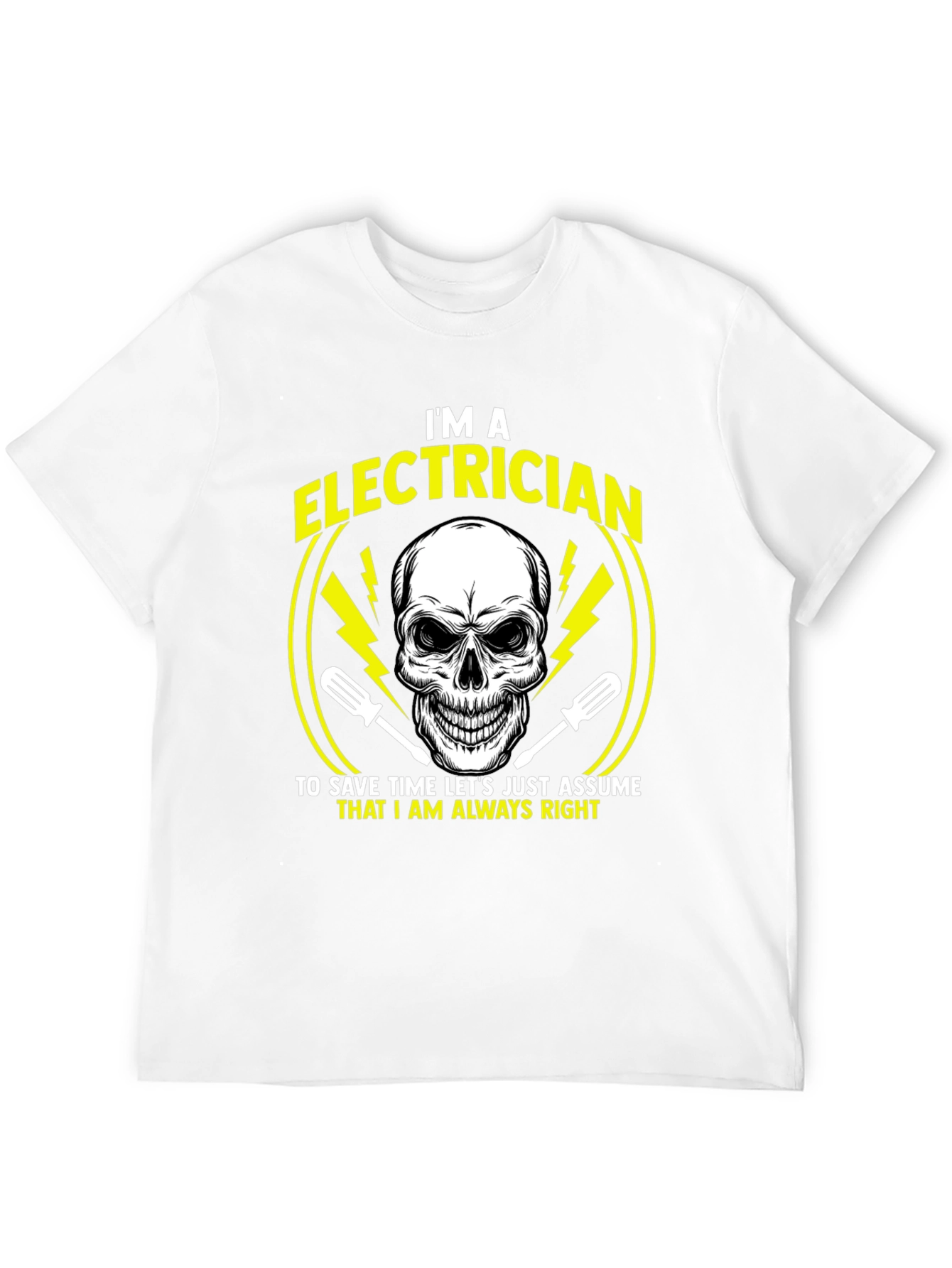 Black Electrician Skull Graphic T-Shirt - Always Right Funny Tee view 12