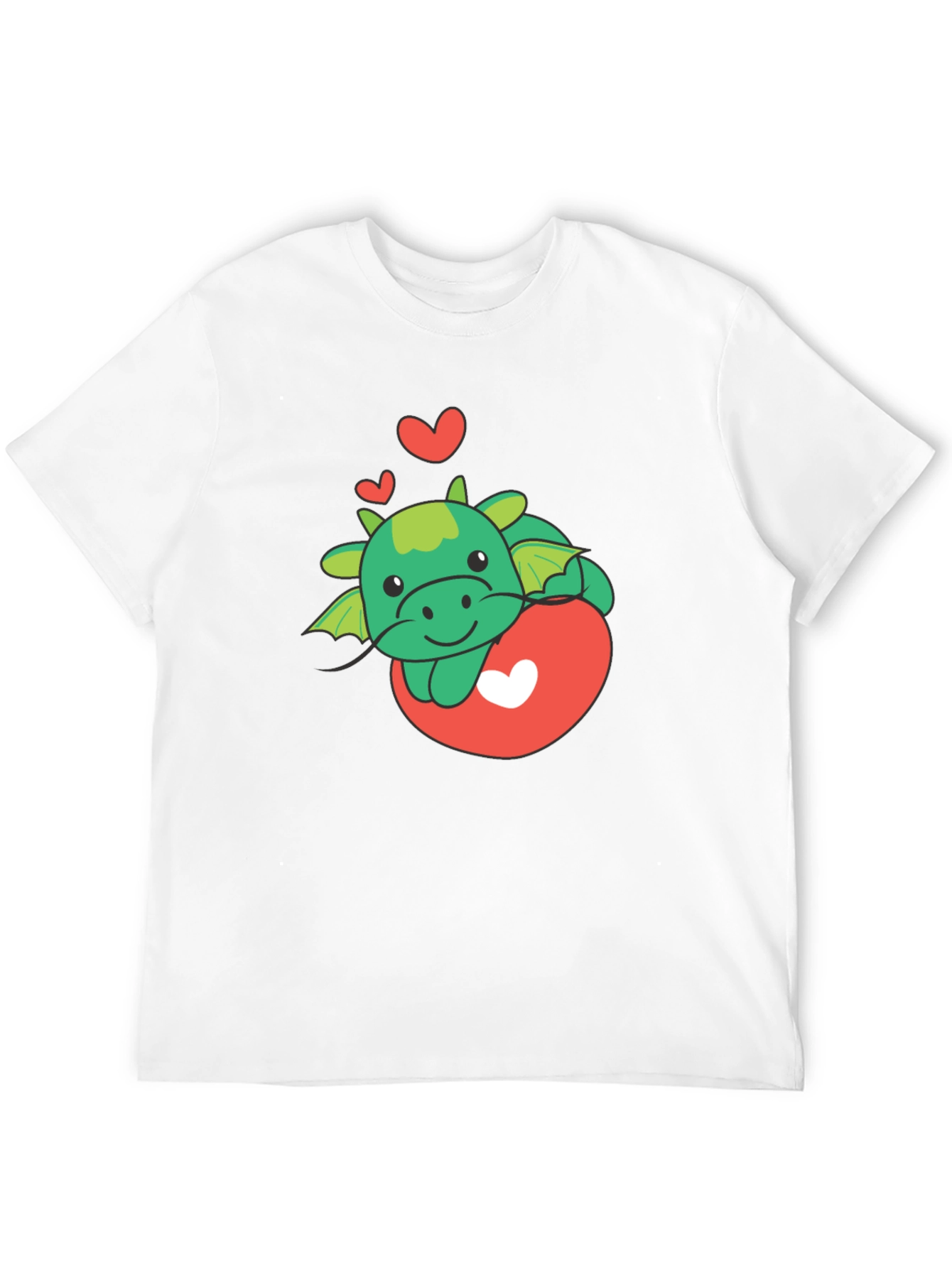 Black Cute Dragon Heart Graphic Tee view 12