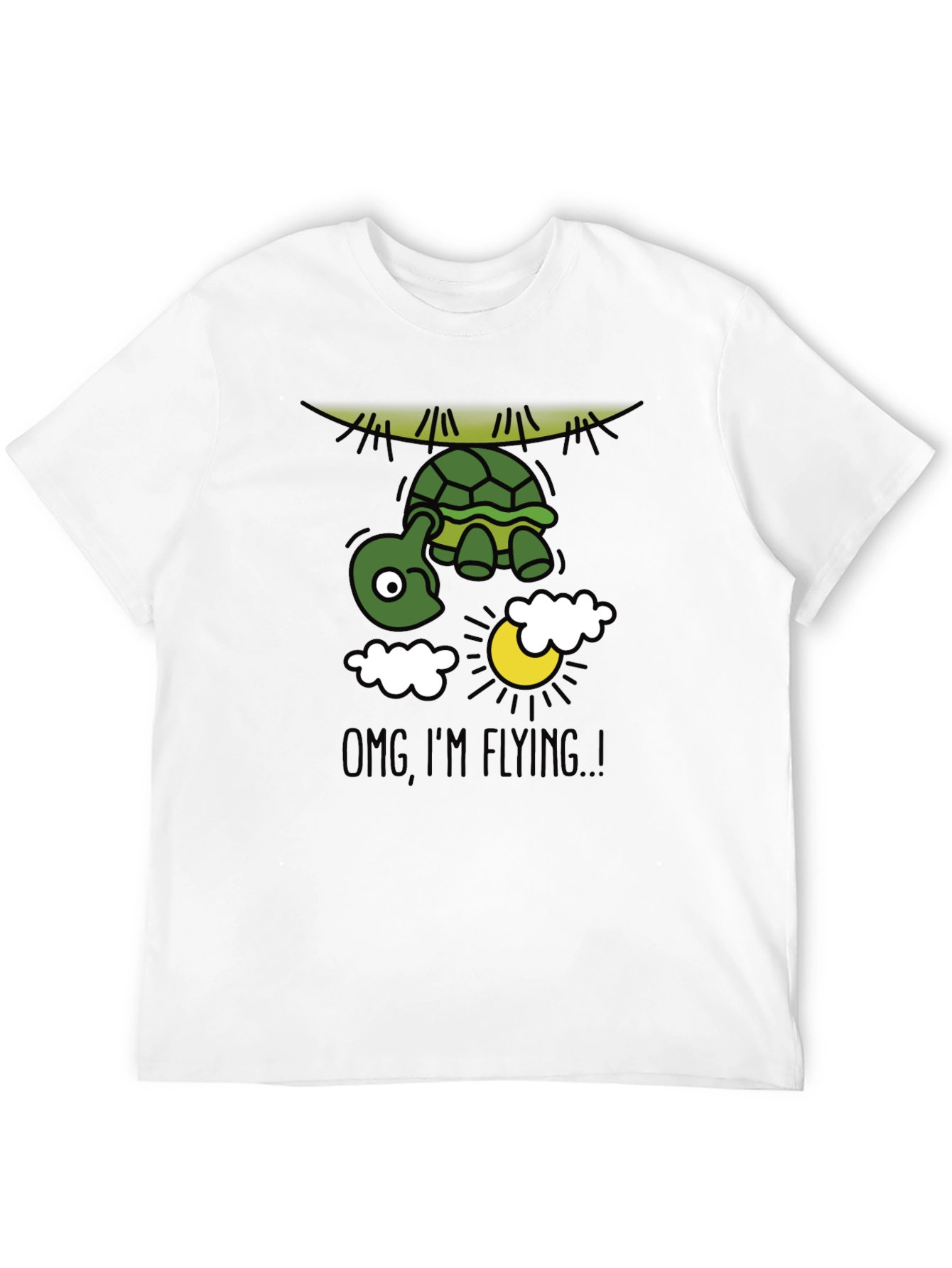 Black Funny Flying Turtle Graphic Tee view 12