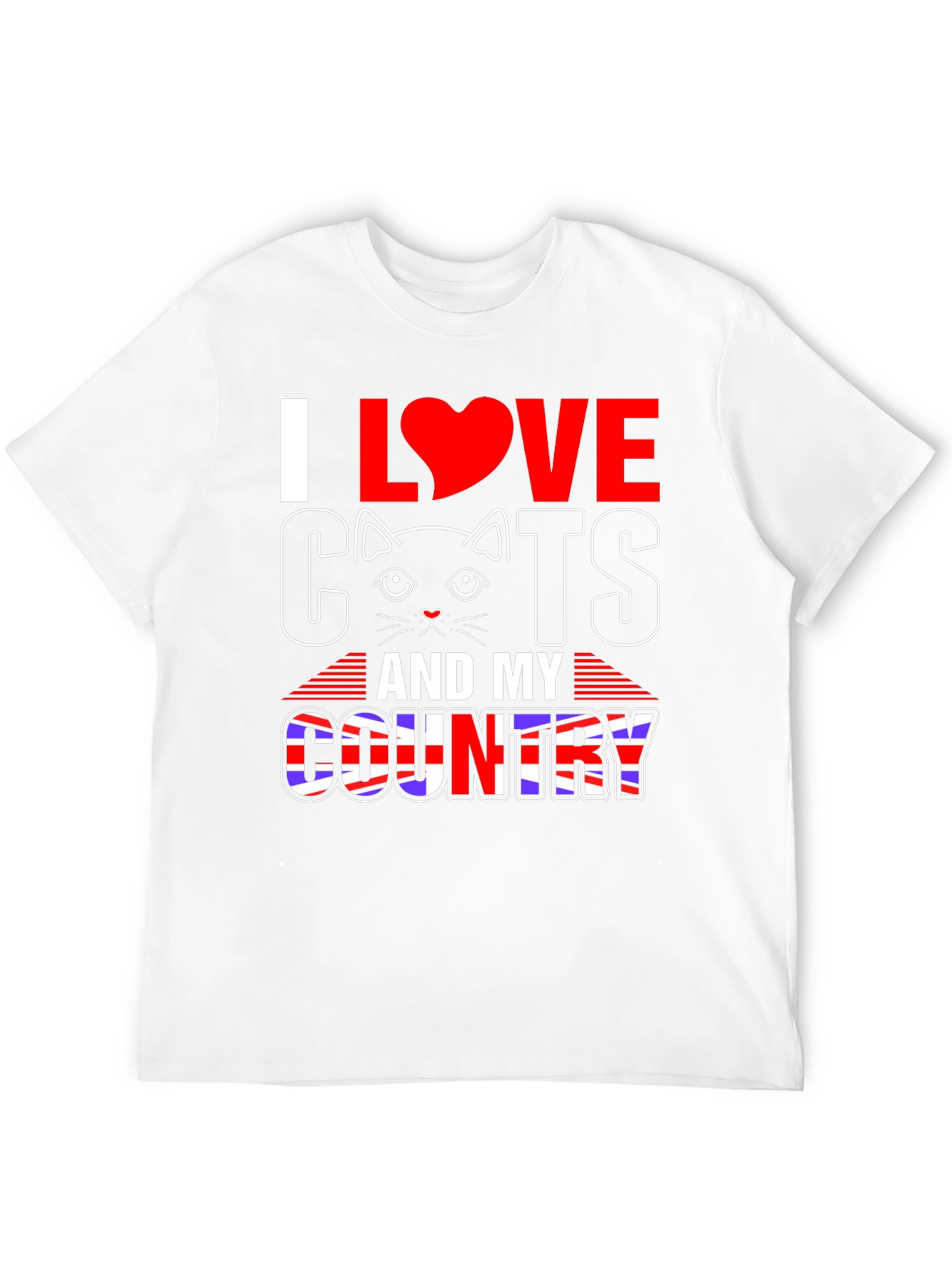 Black I Love Cats and My Country T-Shirt view 12