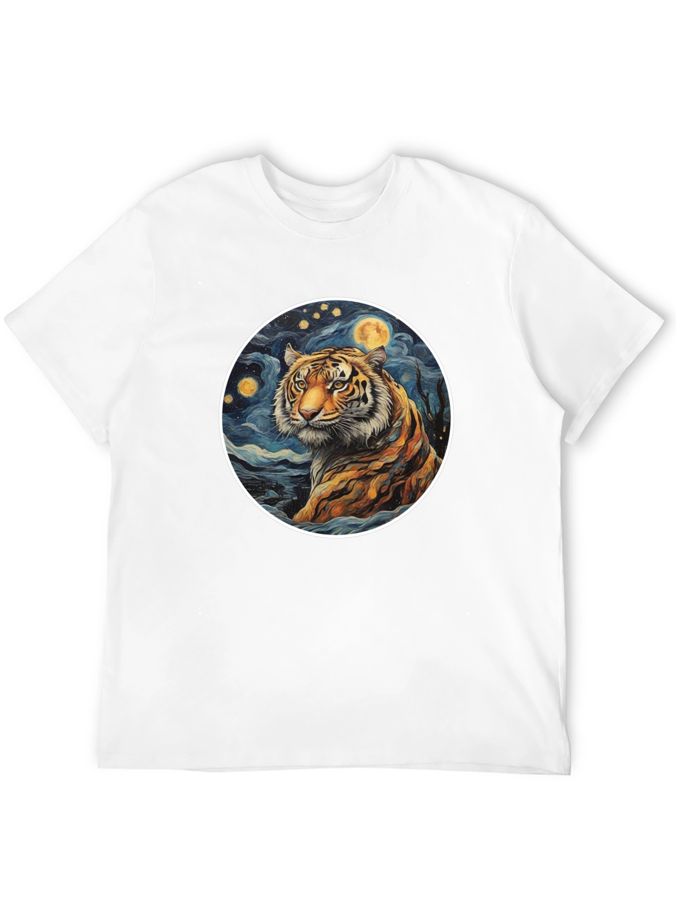 Tiger Moon Graphic Tee - Artistic Men's T-Shirt - 12