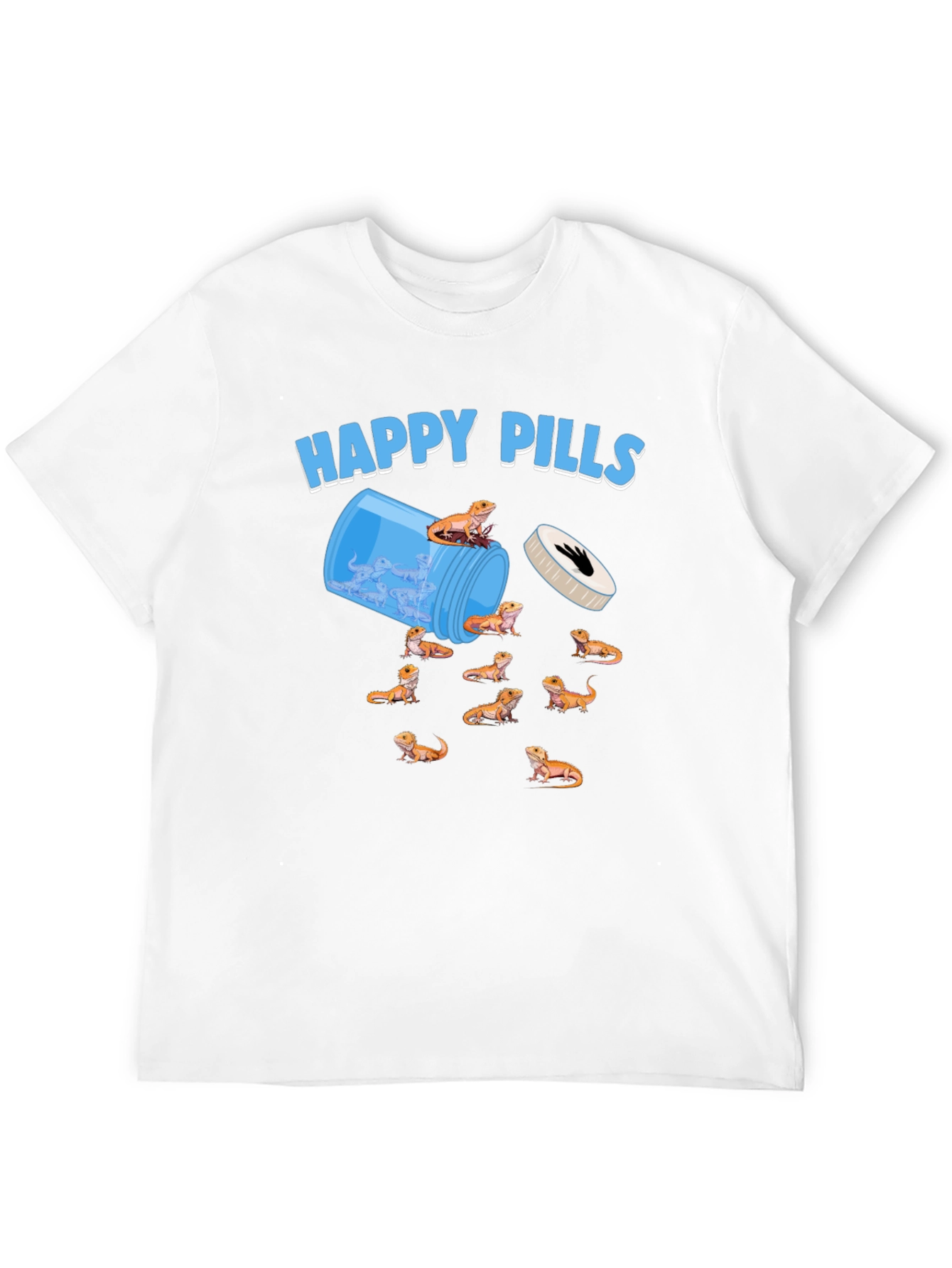 Black Happy Pills Bearded Dragon T-Shirt view 12