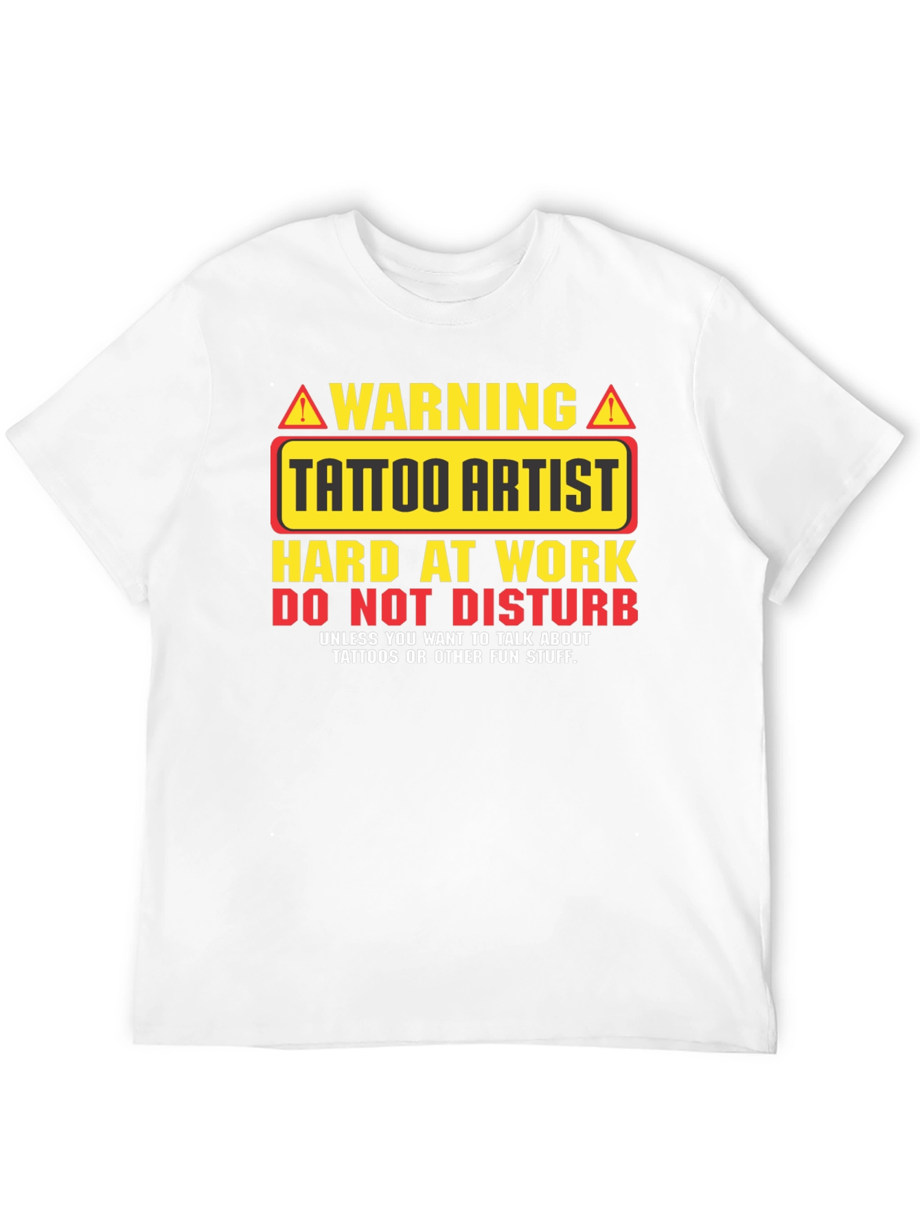 Black Tattoo Artist Warning Graphic T-Shirt view 12