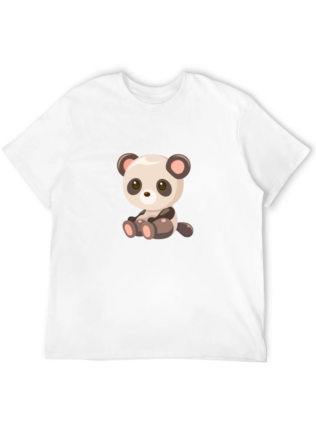 Black Cute Cartoon Panda Bear Black T-Shirt view 12