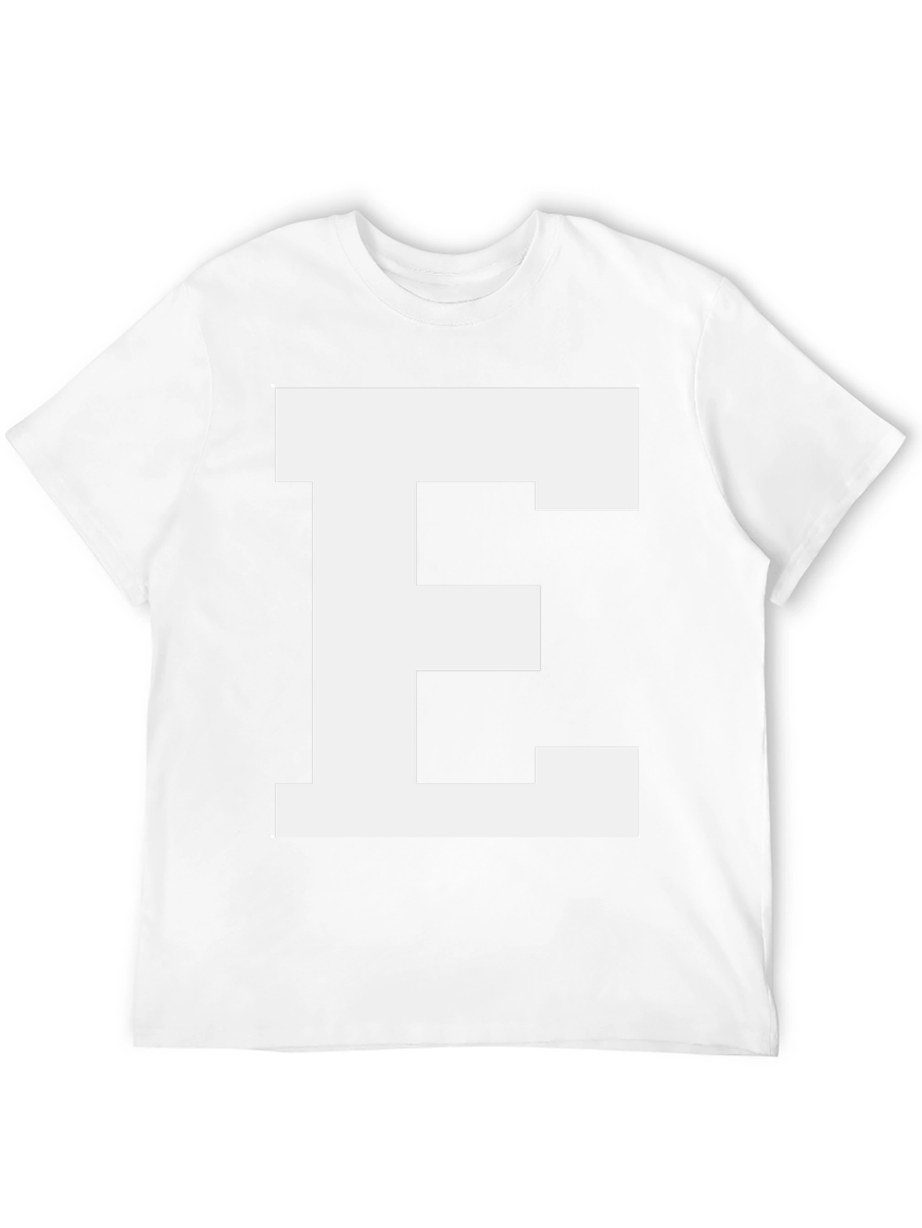 Black Bold Initial 'E' Black Cotton T-Shirt view 12