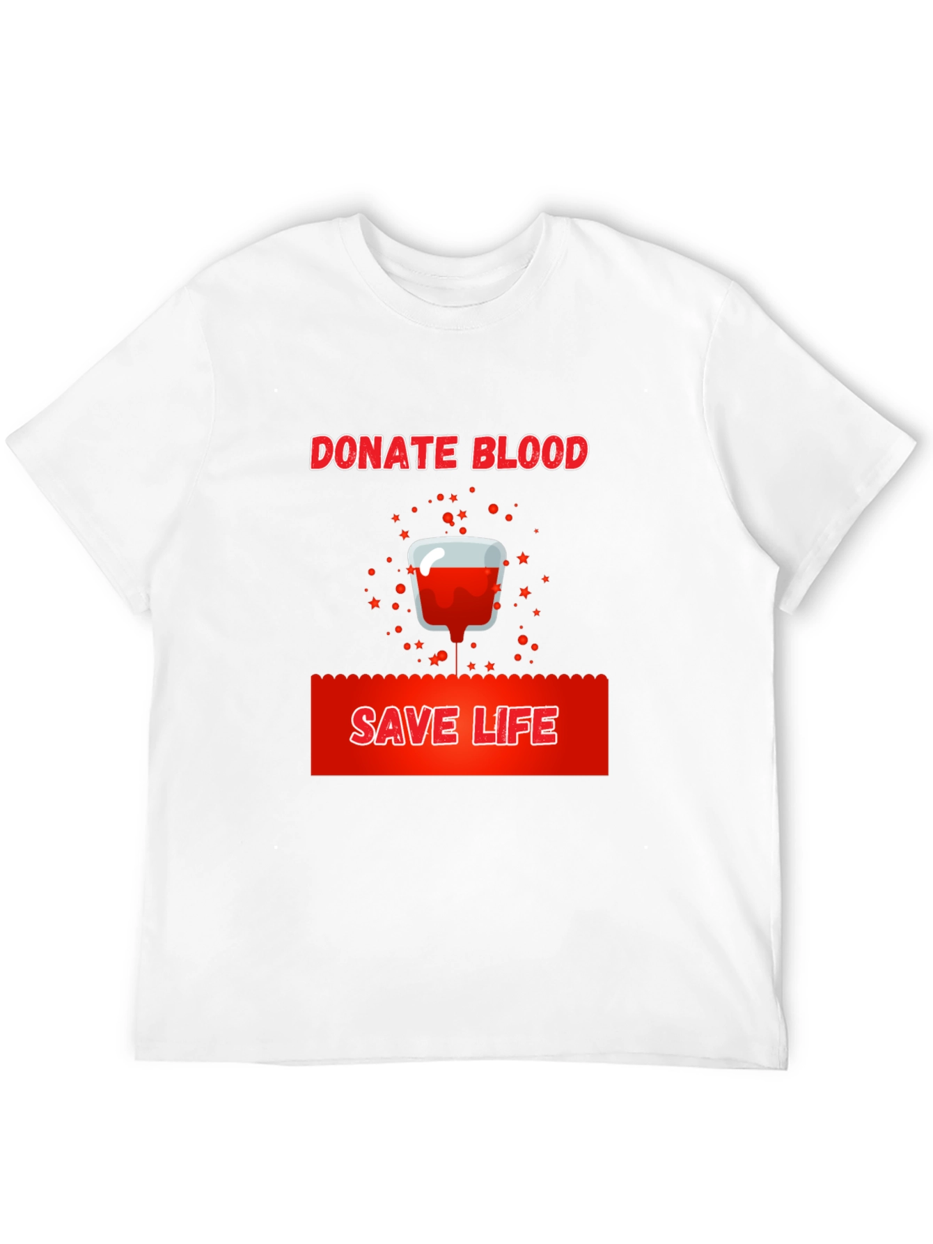 Donate Blood Save Life Graphic Tee - Black Cotton T-Shirt - 12