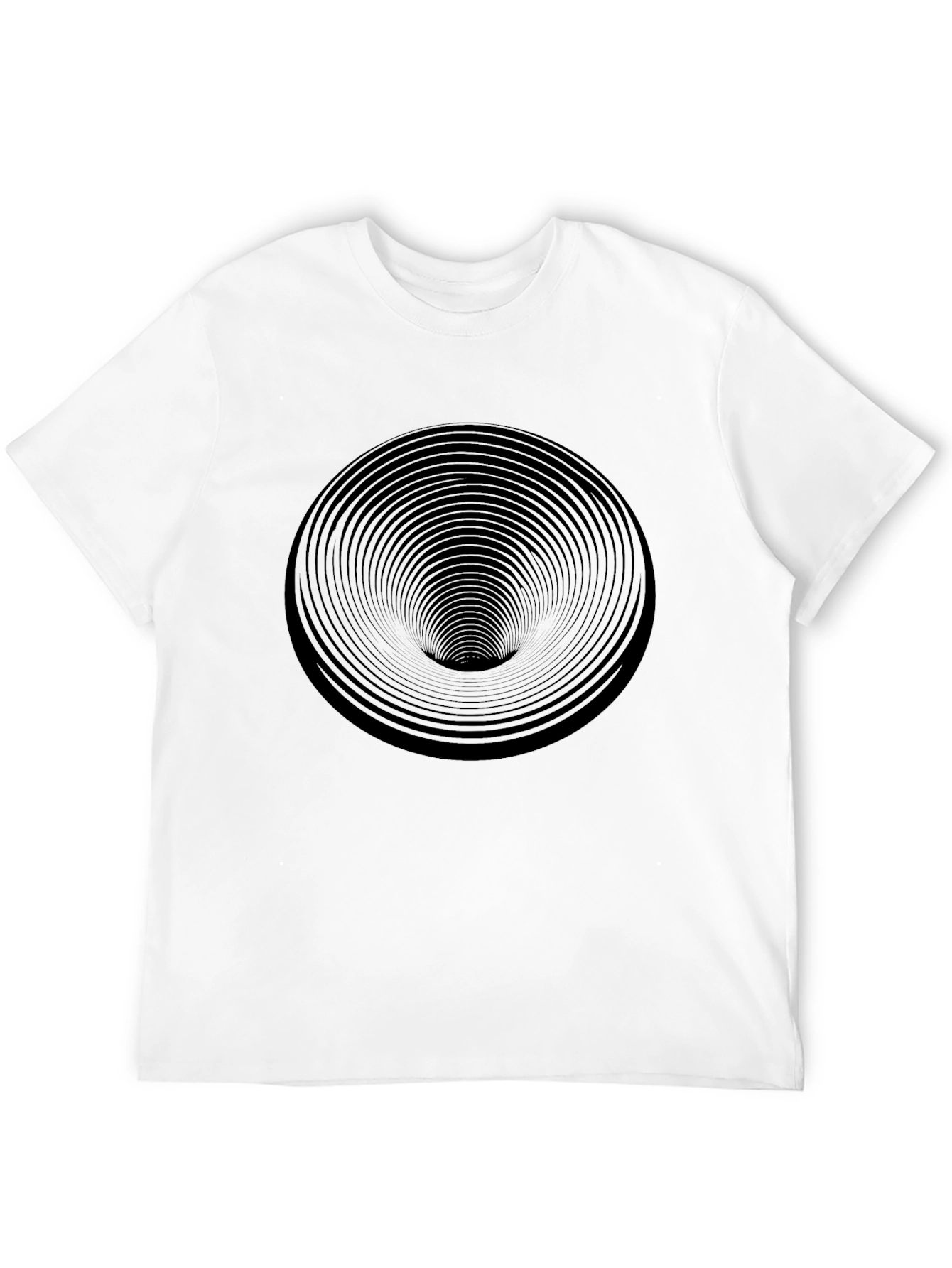 Black Abstract Vortex Graphic Black T-Shirt view 12