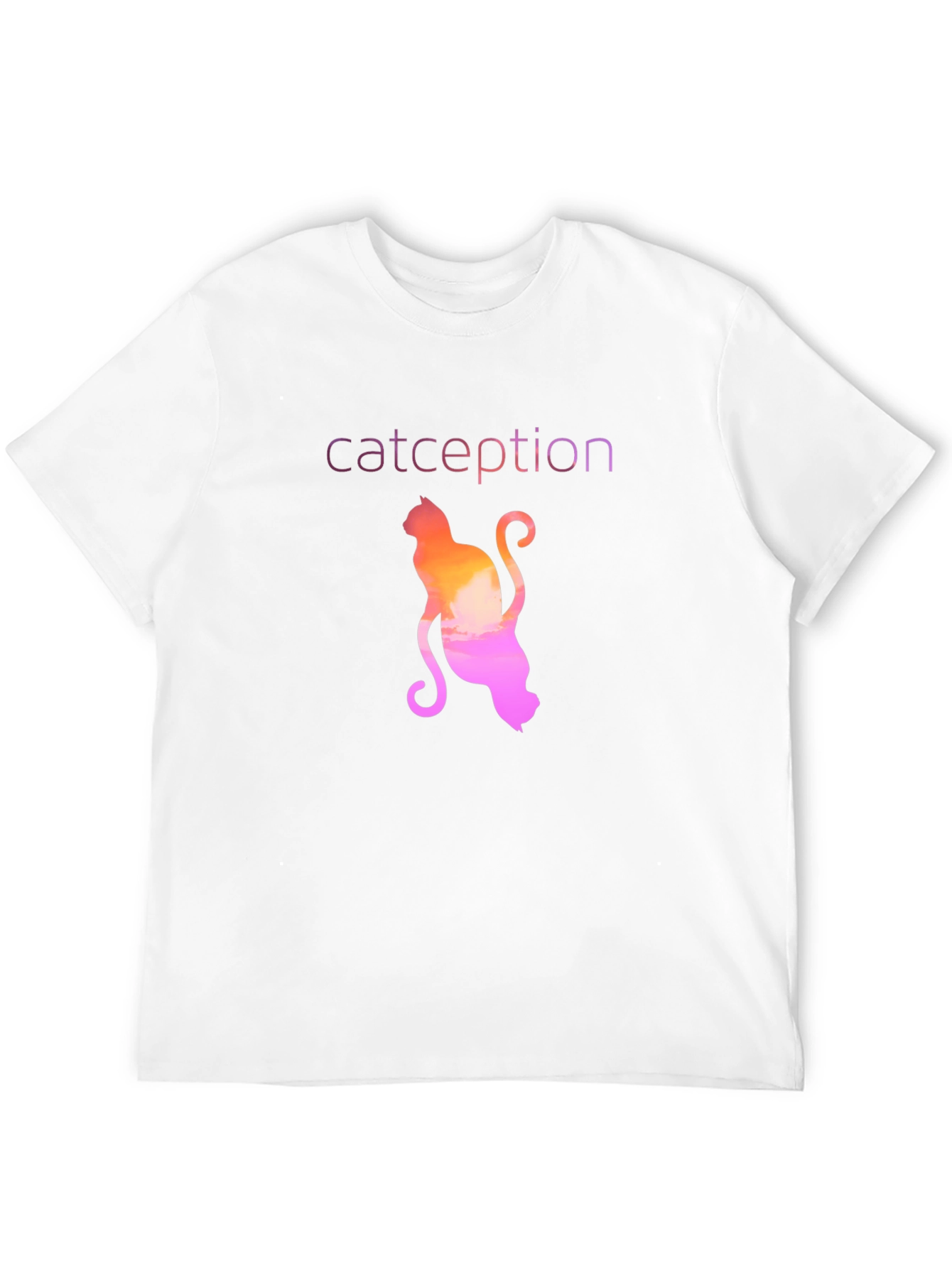 Black Catception T-Shirt - Unique Gradient Cat Design view 12