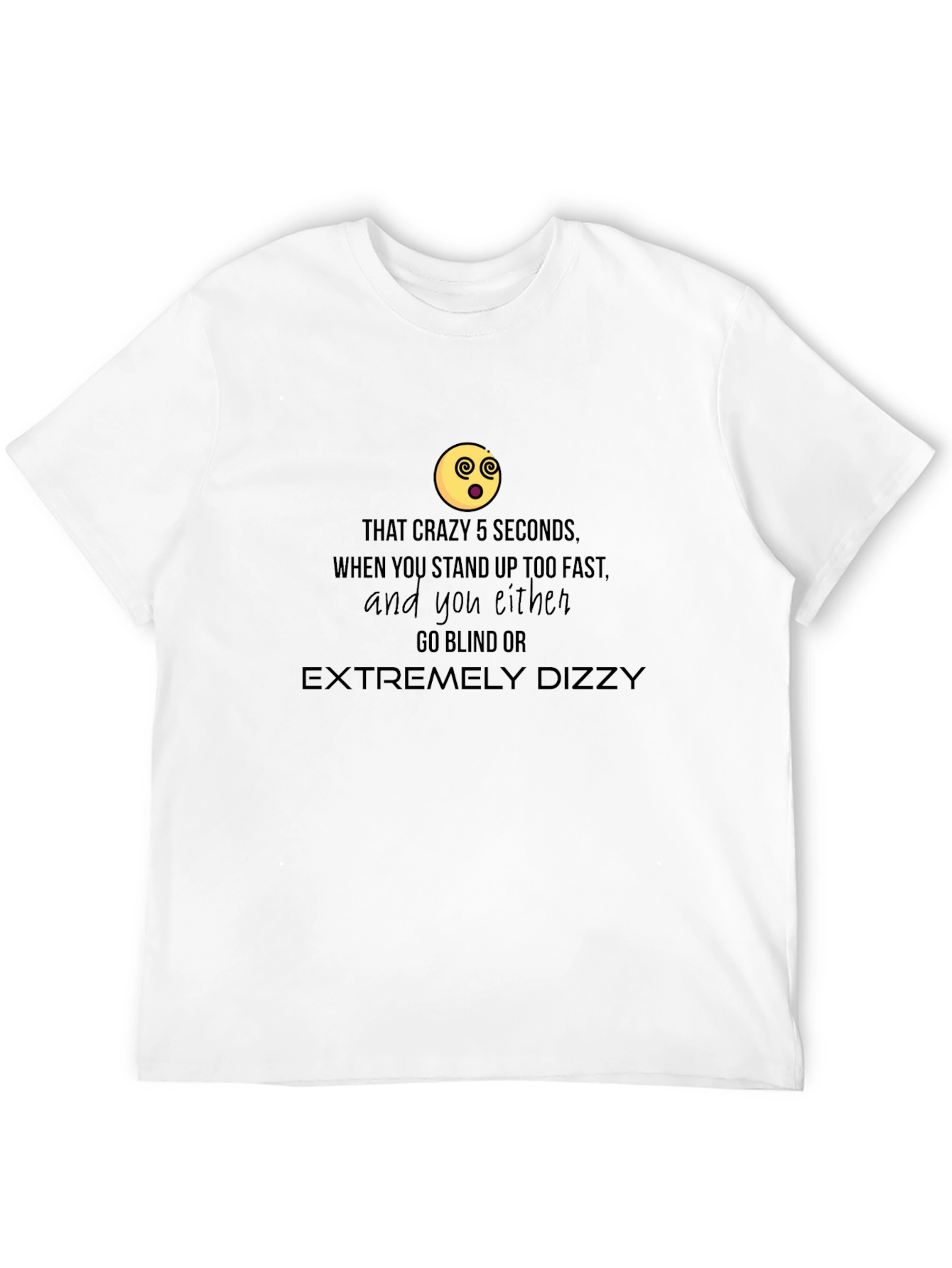 Black Crazy Seconds Dizzy T-Shirt - Funny Graphic Tee view 12