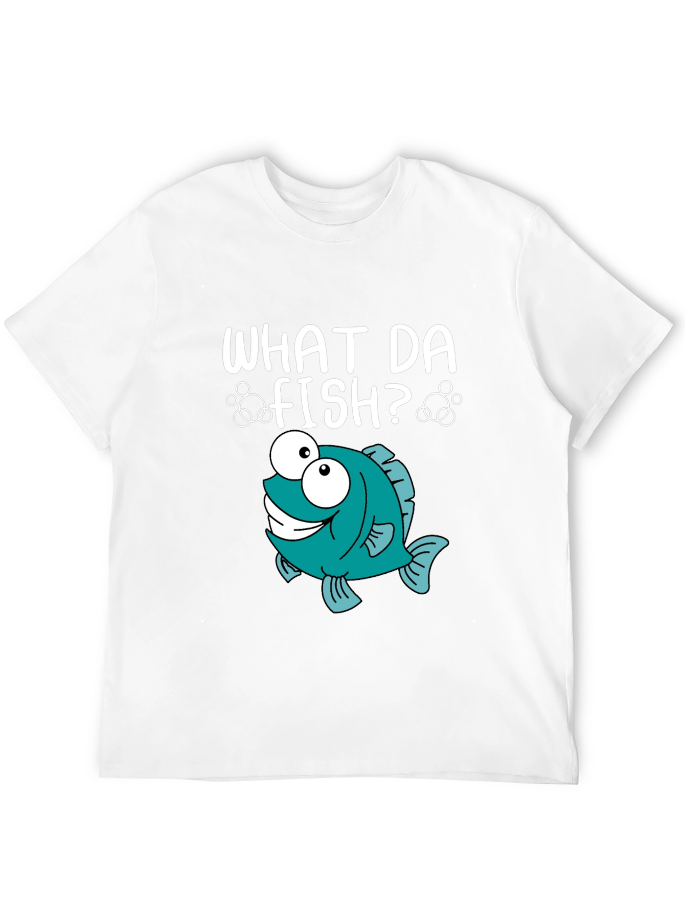 Black What Da Fish? Graphic T-Shirt - Funny Cartoon Fish Tee view 12