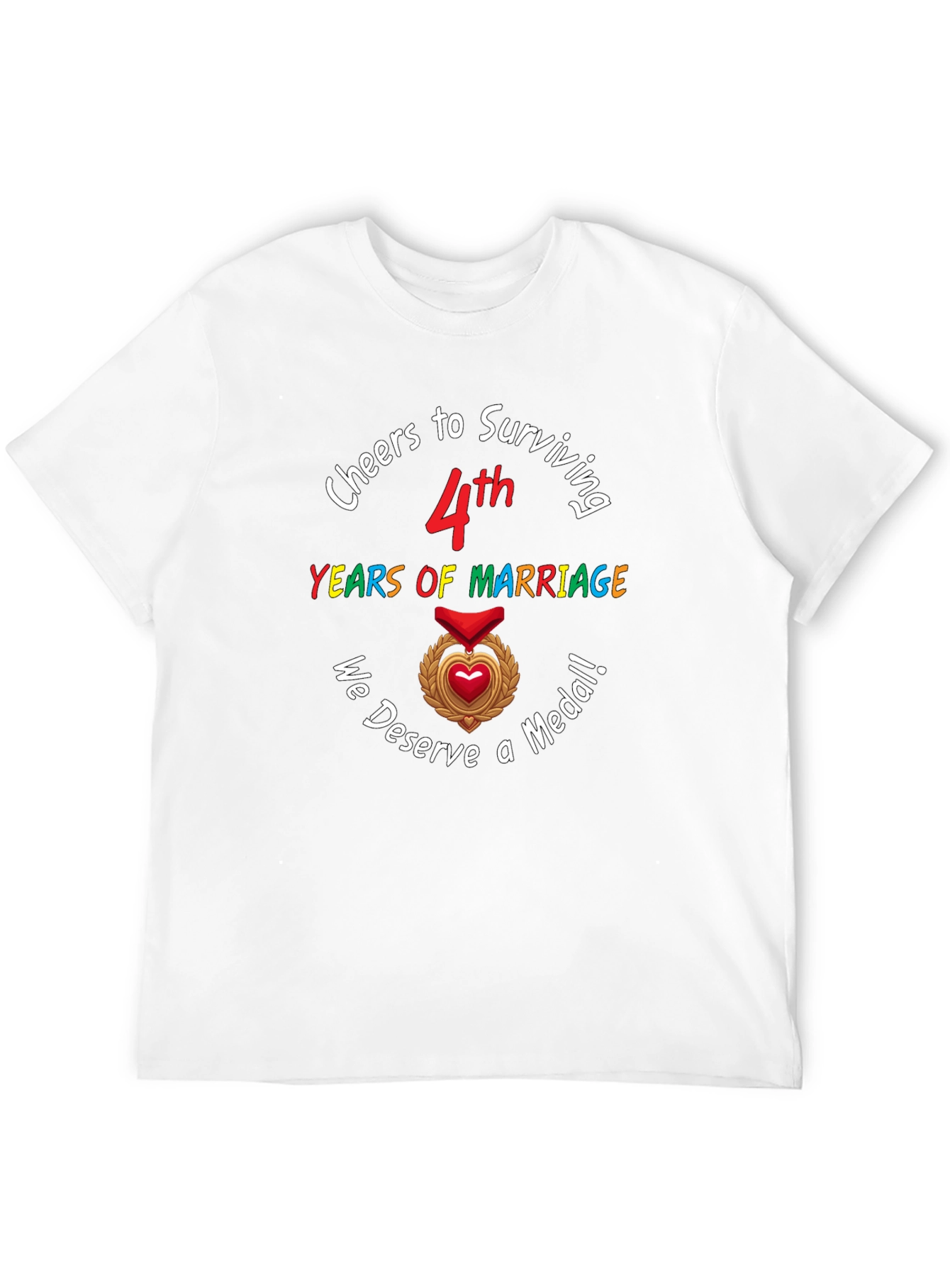 4th Anniversary T-Shirt: Cheers to Surviving Marriage! - 12